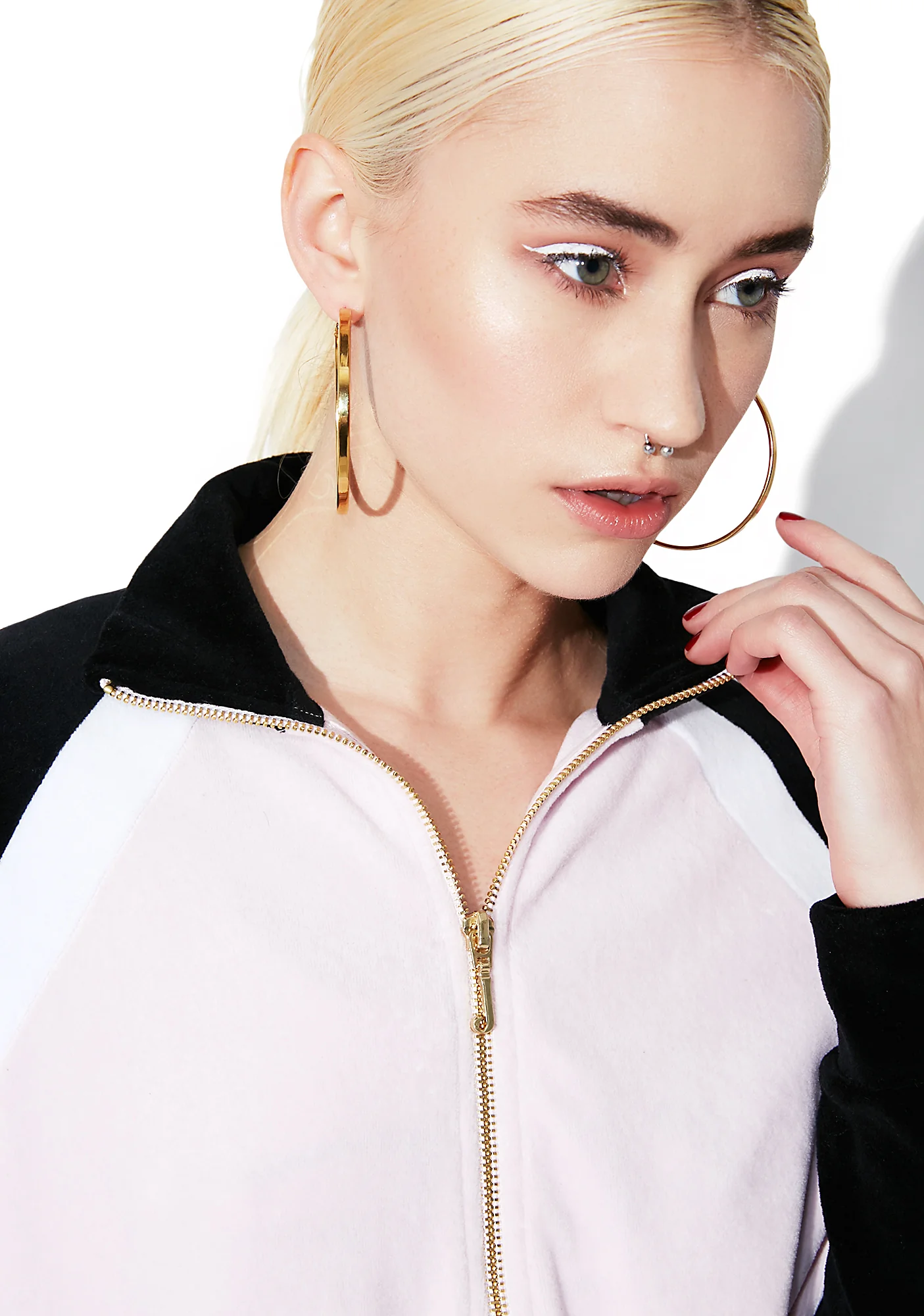 Velour Color Blocked Zip Up - Image 3