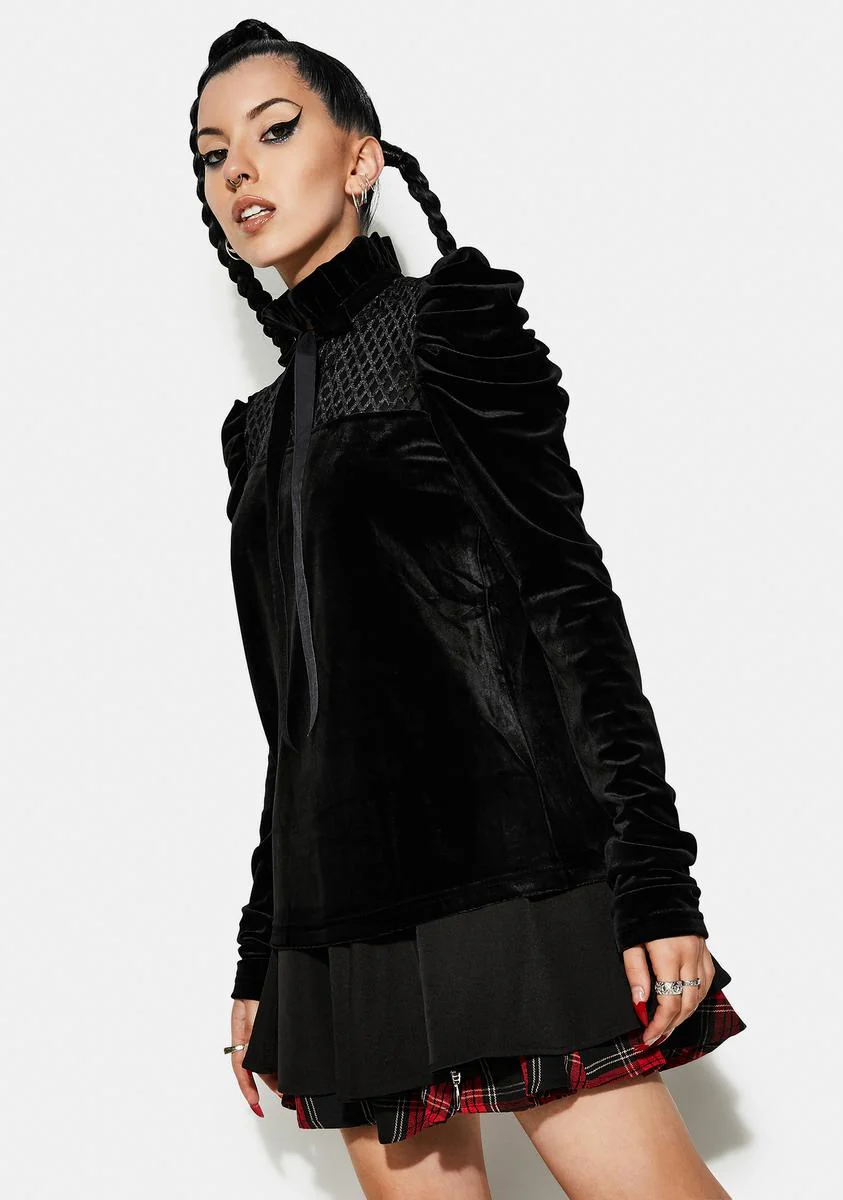 Velvet Bow Shirt - Image 2