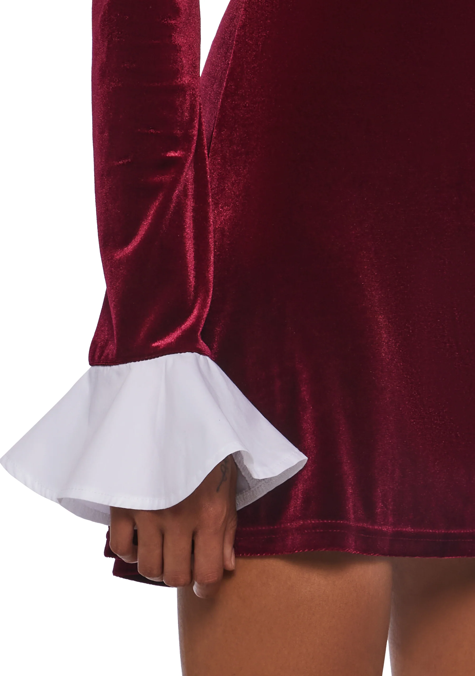 Macchiato Sessions Velvet Dress - Red - Image 5