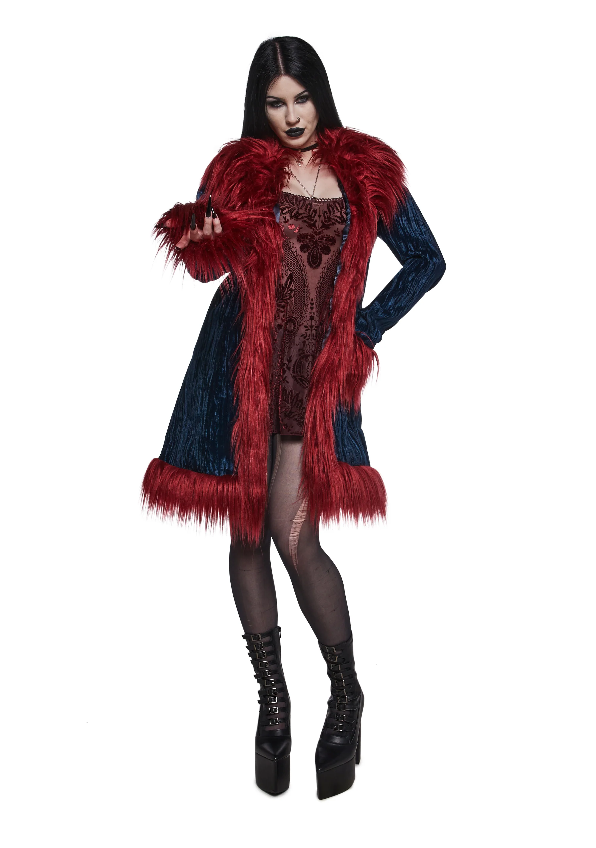 Art Magic Velvet Coat - Blue - Image 2