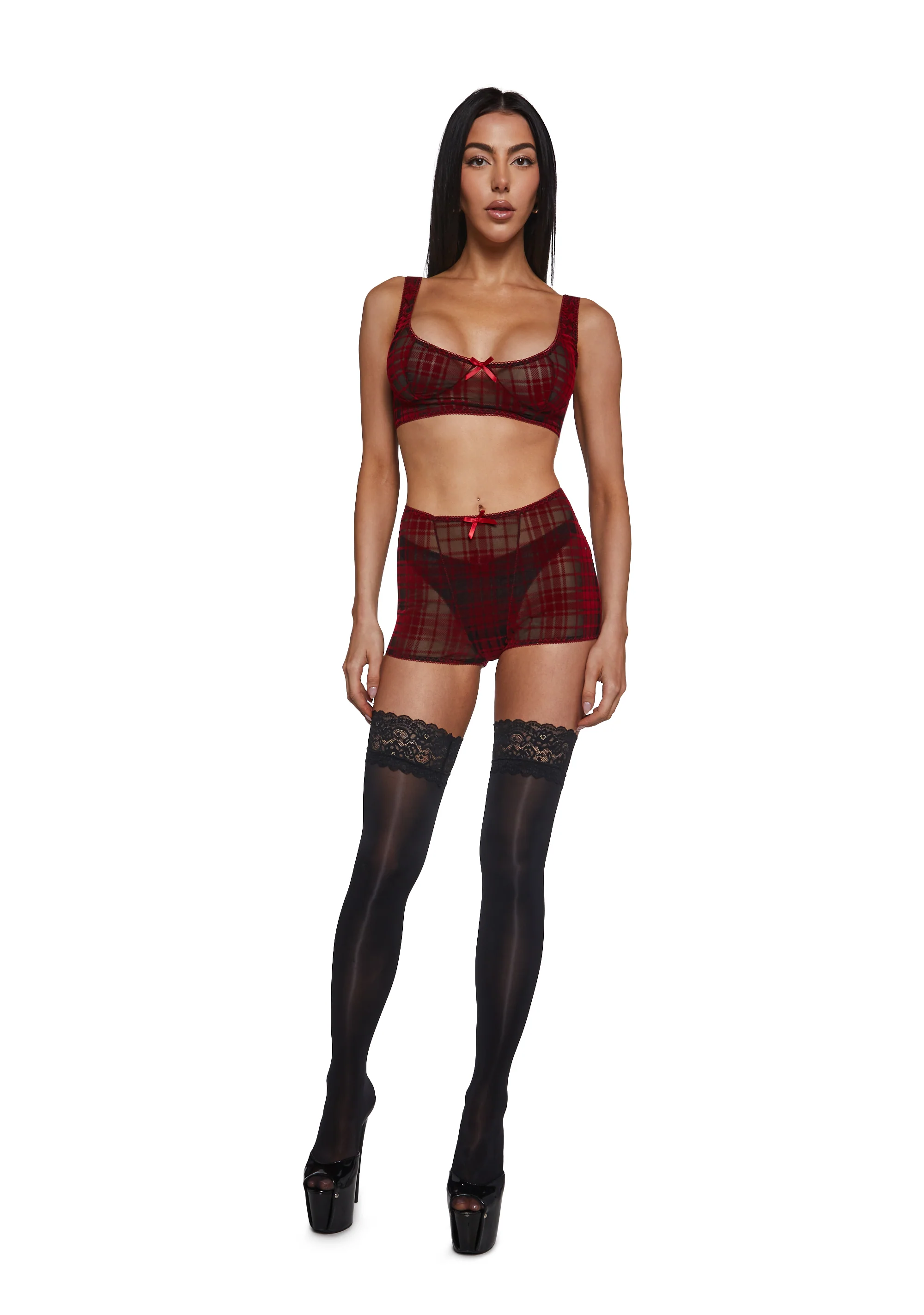 Velvet Lines Shorts Set - Image 2