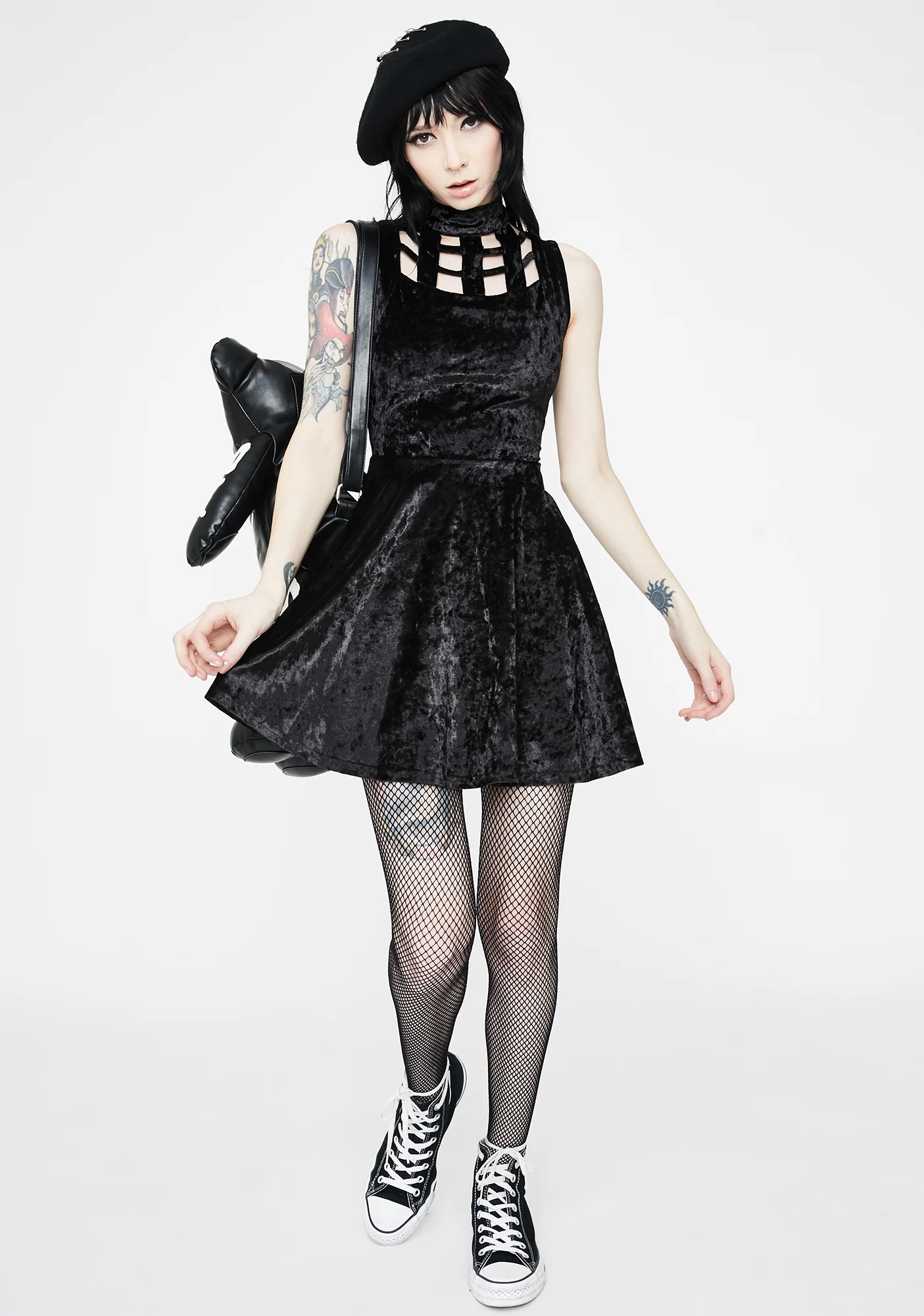 Velveteen Dream Caged Neck Mini Dress - Image 3