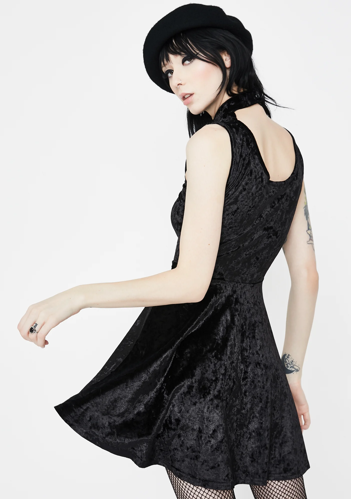 Velveteen Dream Caged Neck Mini Dress - Image 4