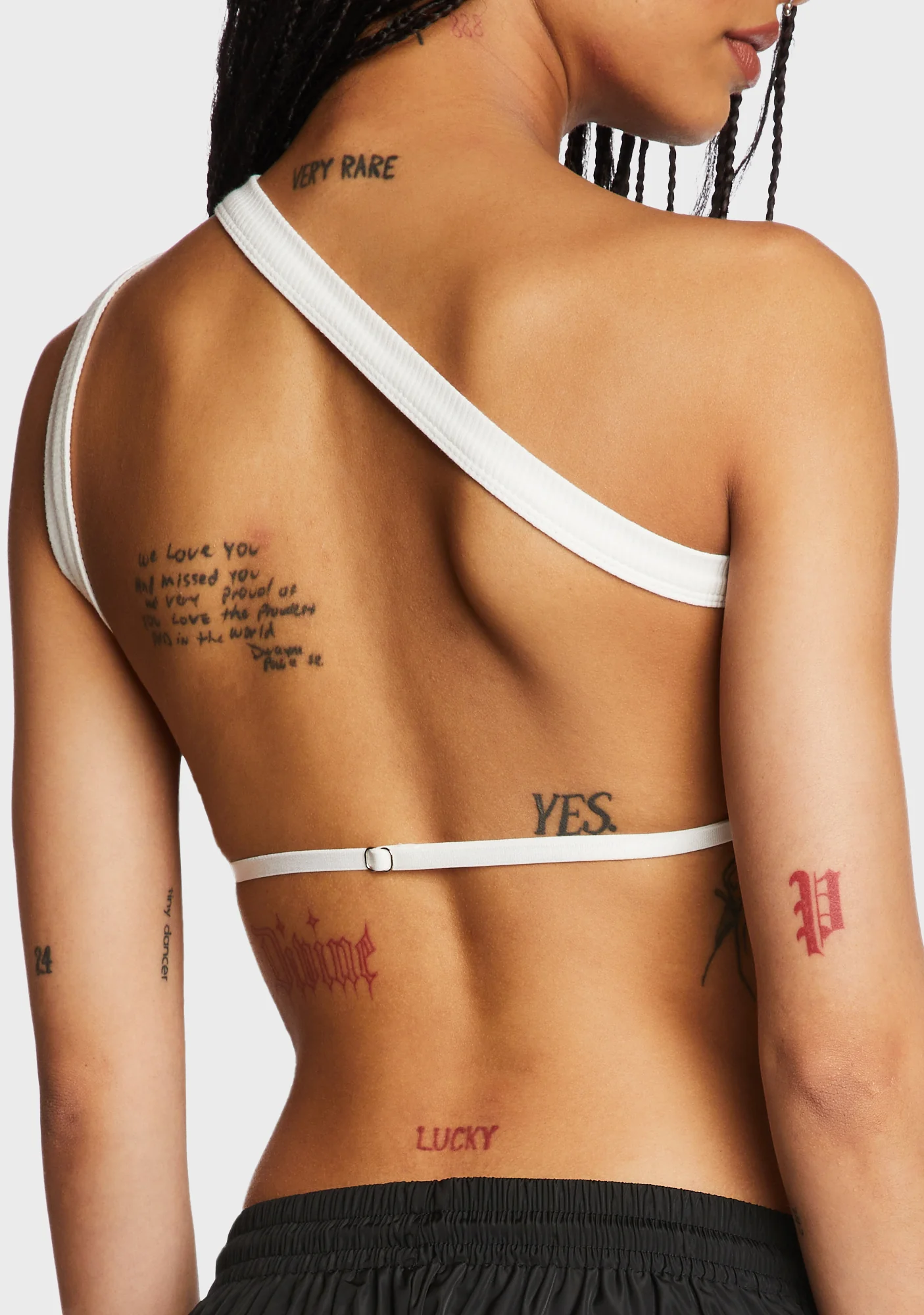 Verdi Open-Back One Shoulder Top - White - Image 2