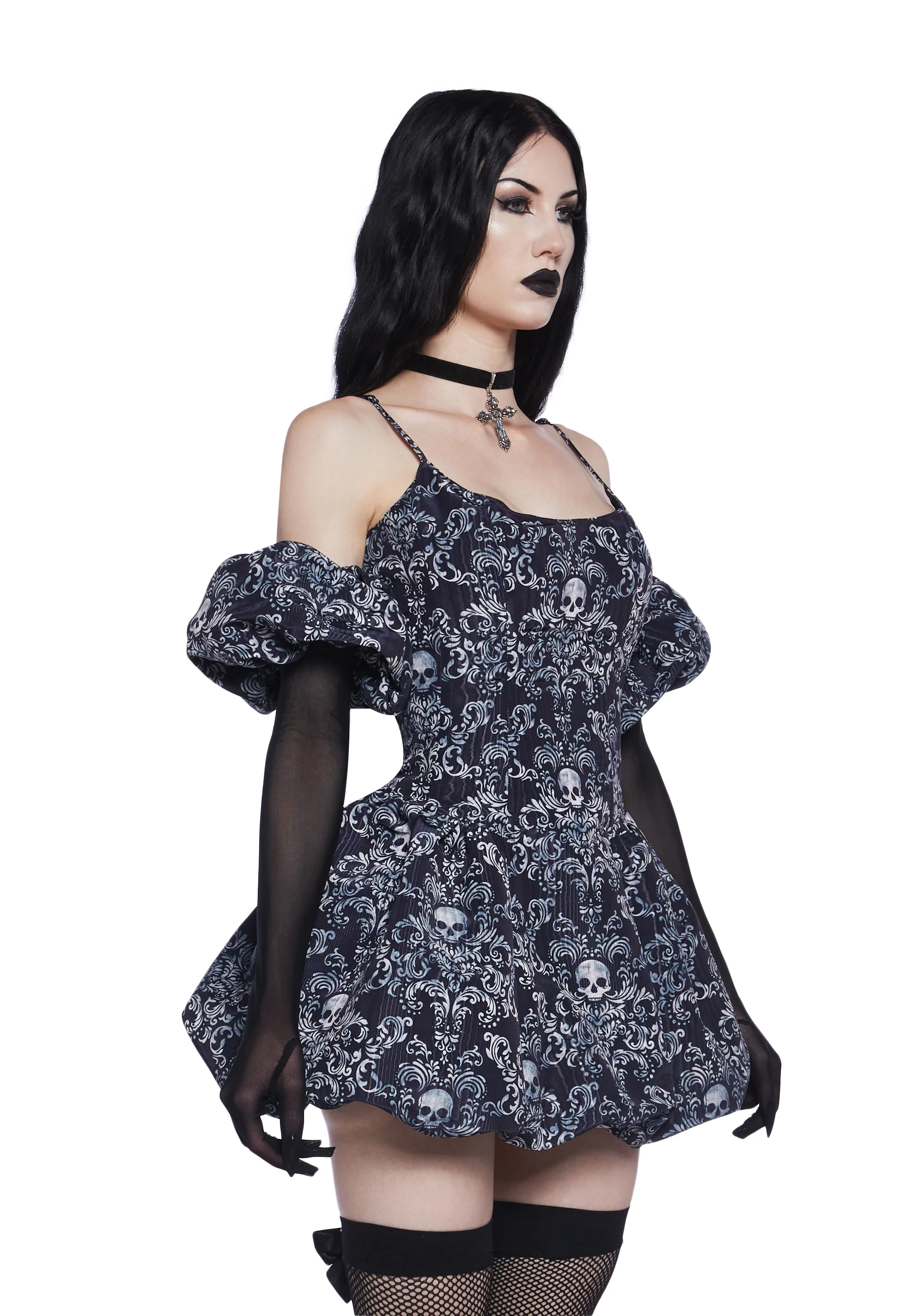 Vexed Hearts Mini Dress - Skull - Image 3