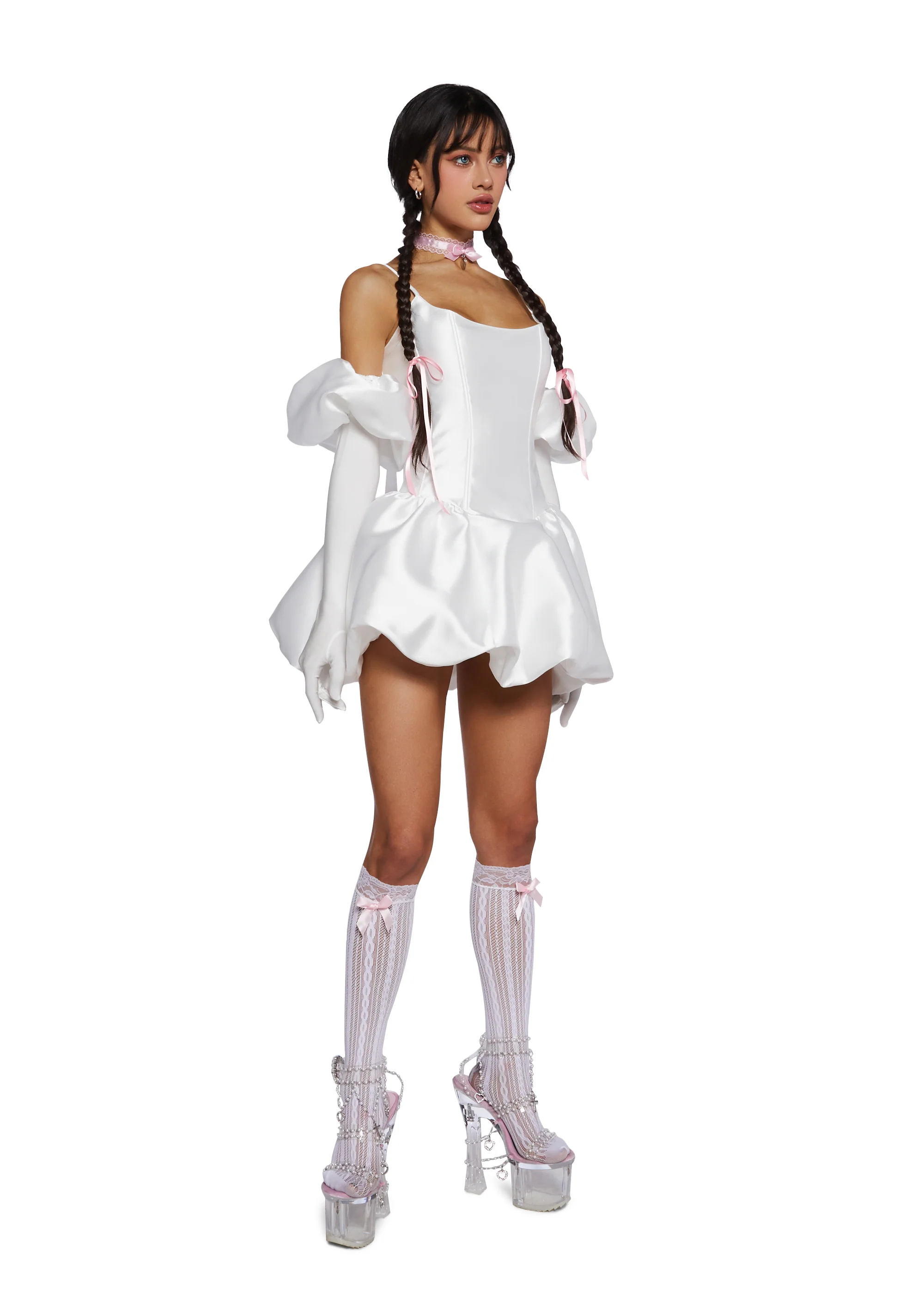 Vexed Hearts Mini Dress- White - Image 2