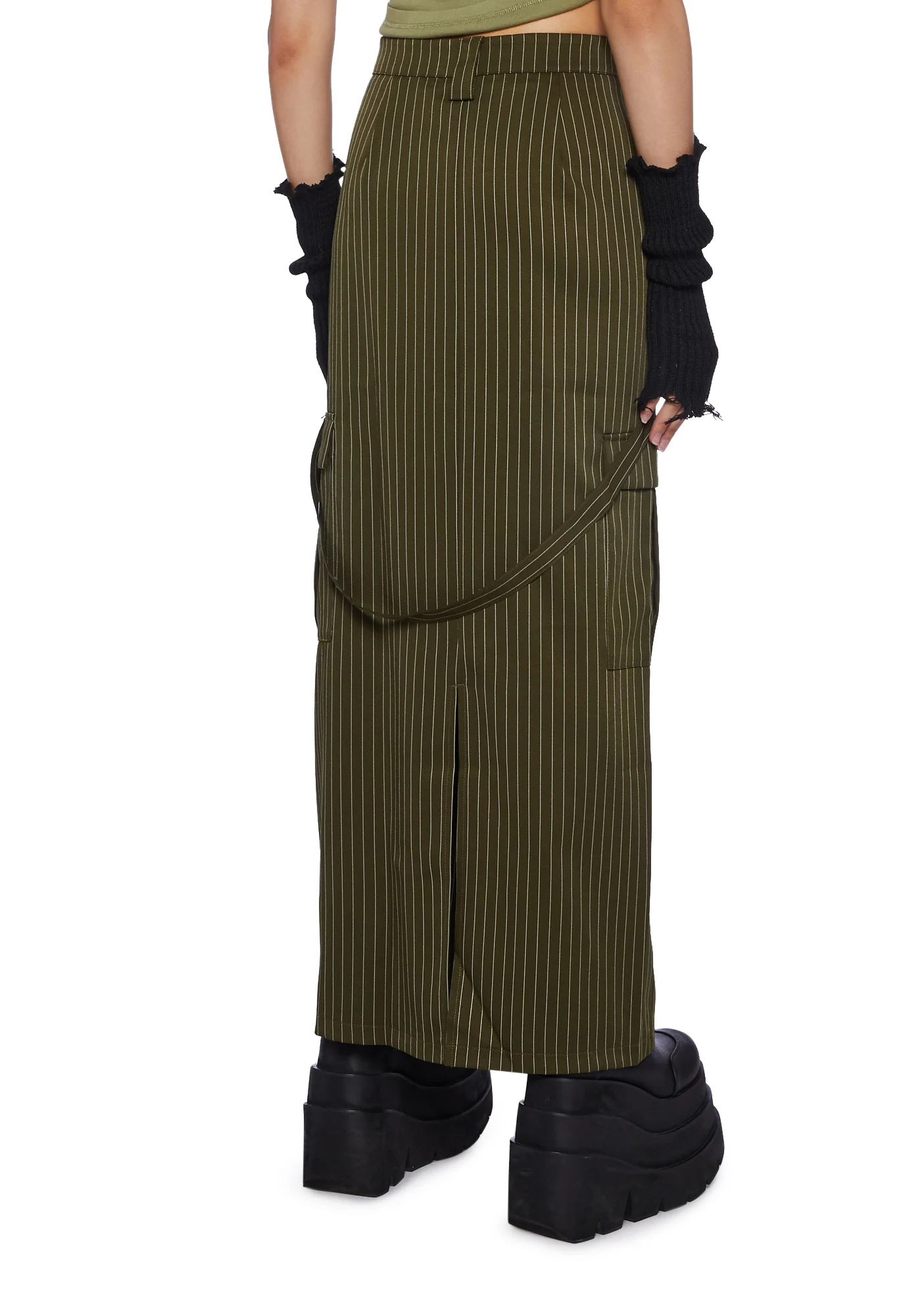 Villain Pinstripe Maxi Skirt - Image 4