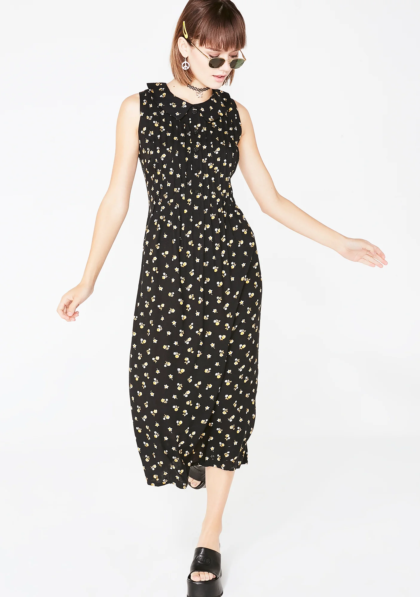Vintage 90s Floral Maxi Dress - Image 2