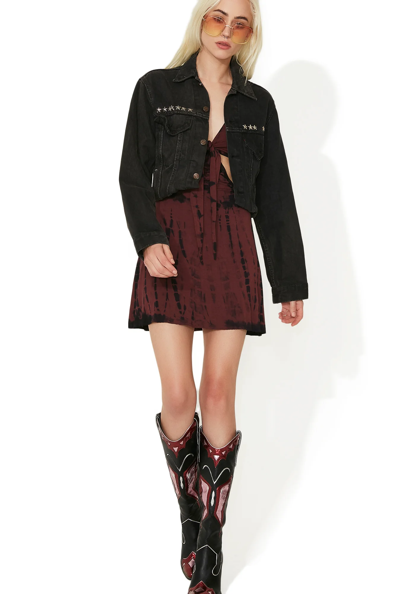 Vintage Star Stud Denim Jacket - Image 2