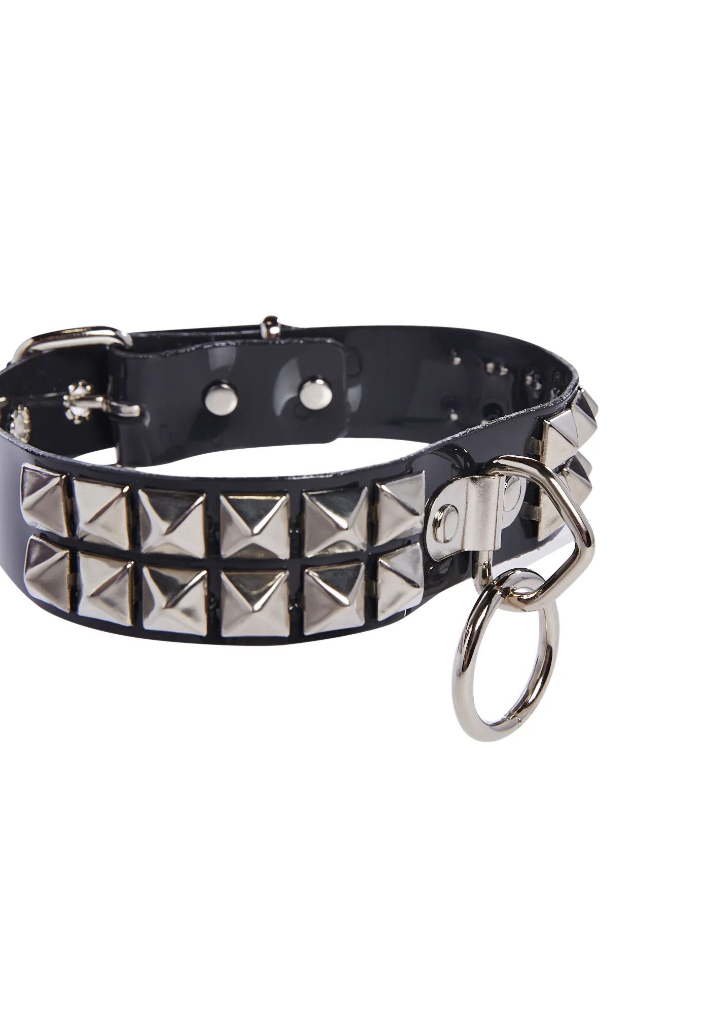 Vinyl Studded Bondage Collar - Image 2