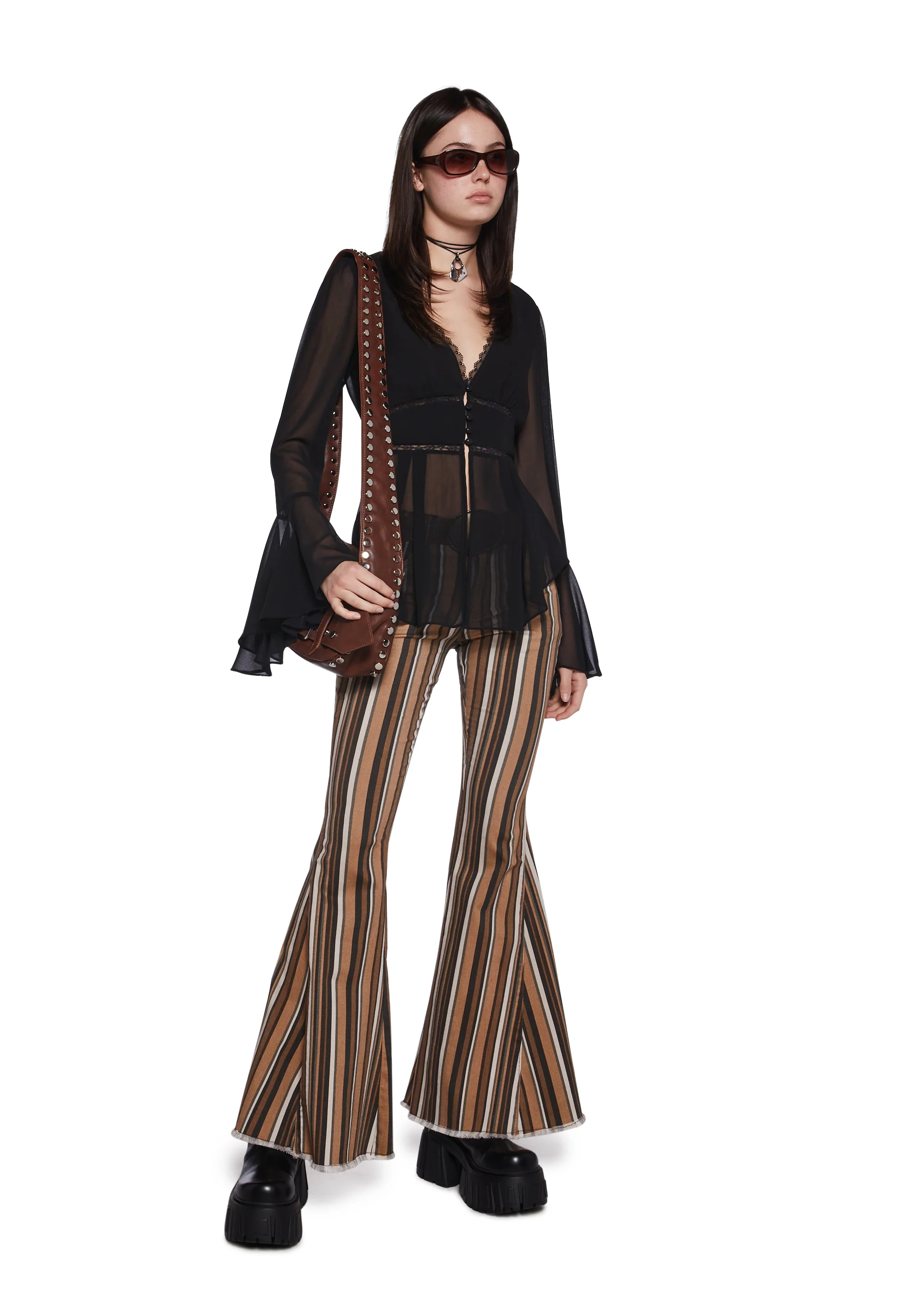 Vinyl Vibes Pinstripe Trousers - Image 2