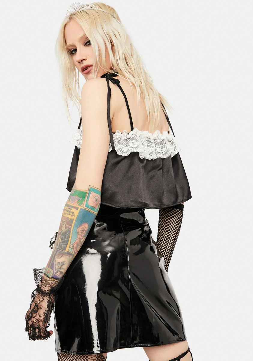 Vinyl Wrap Skirt With Chain And Hook - Image 4