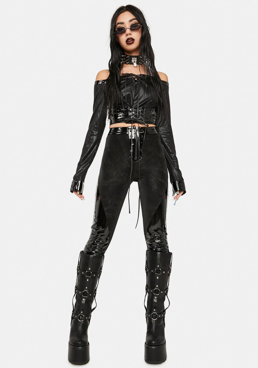 Viper Off The Shoulder Lace Up Top - Image 3
