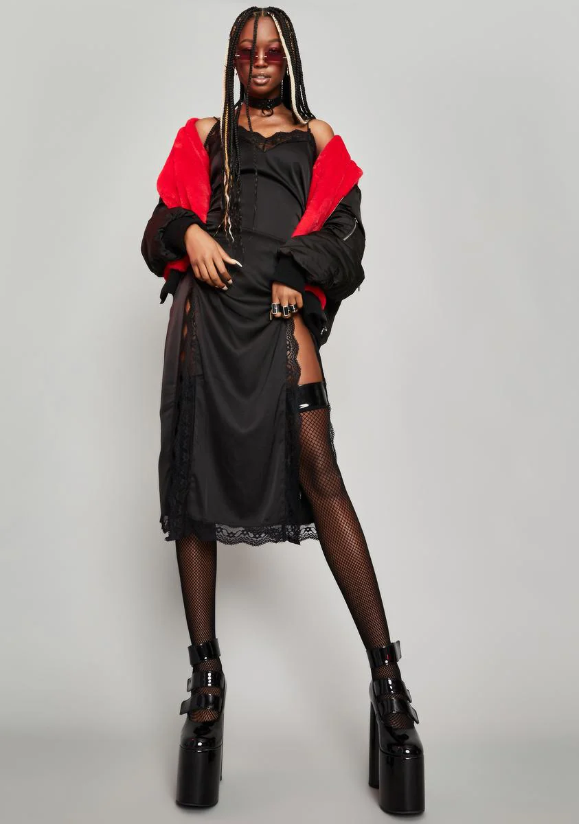 Viral Vixen Satin Midi Dress - Image 3