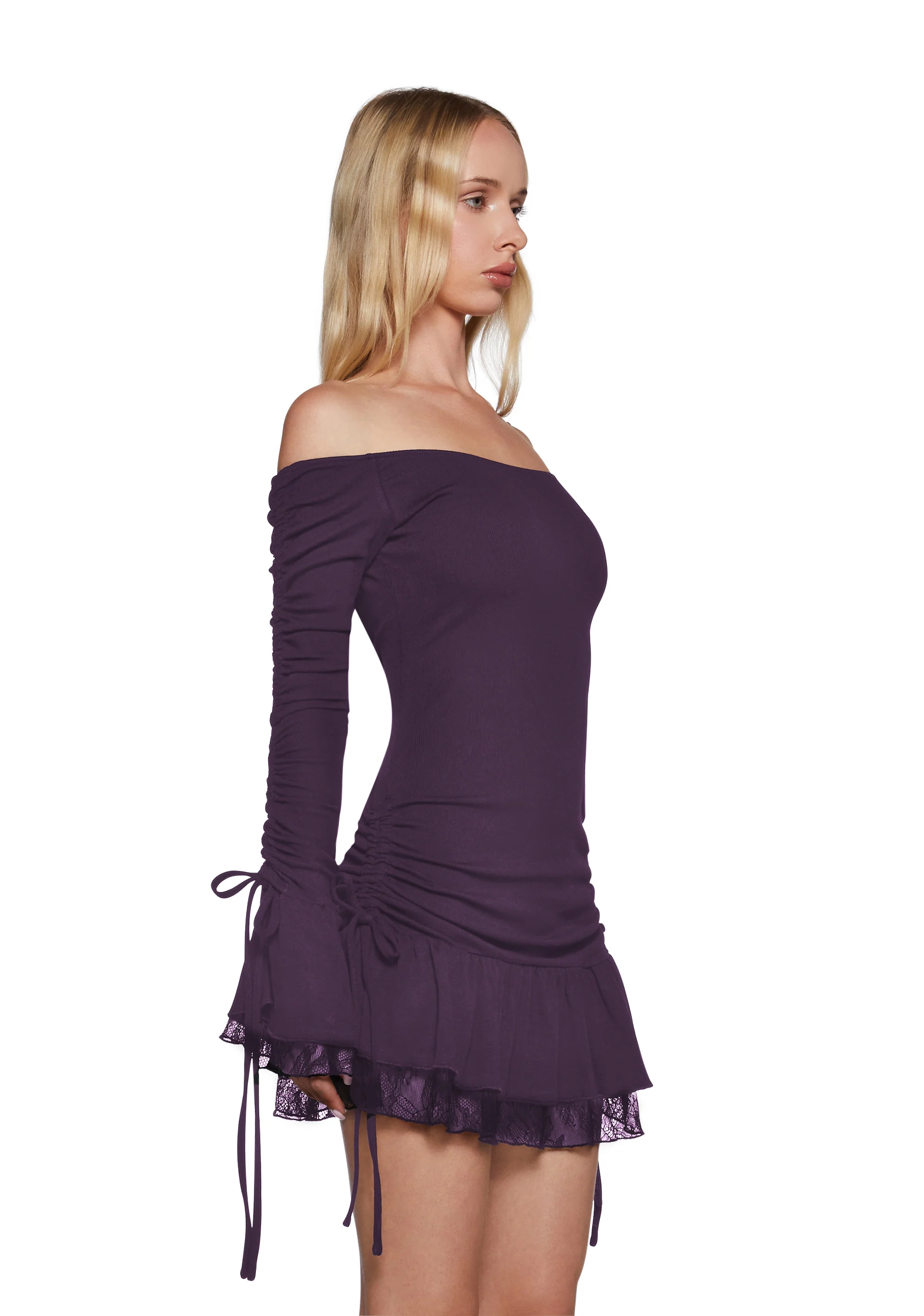 Want You Bad Mini Dress - Purple - Image 3