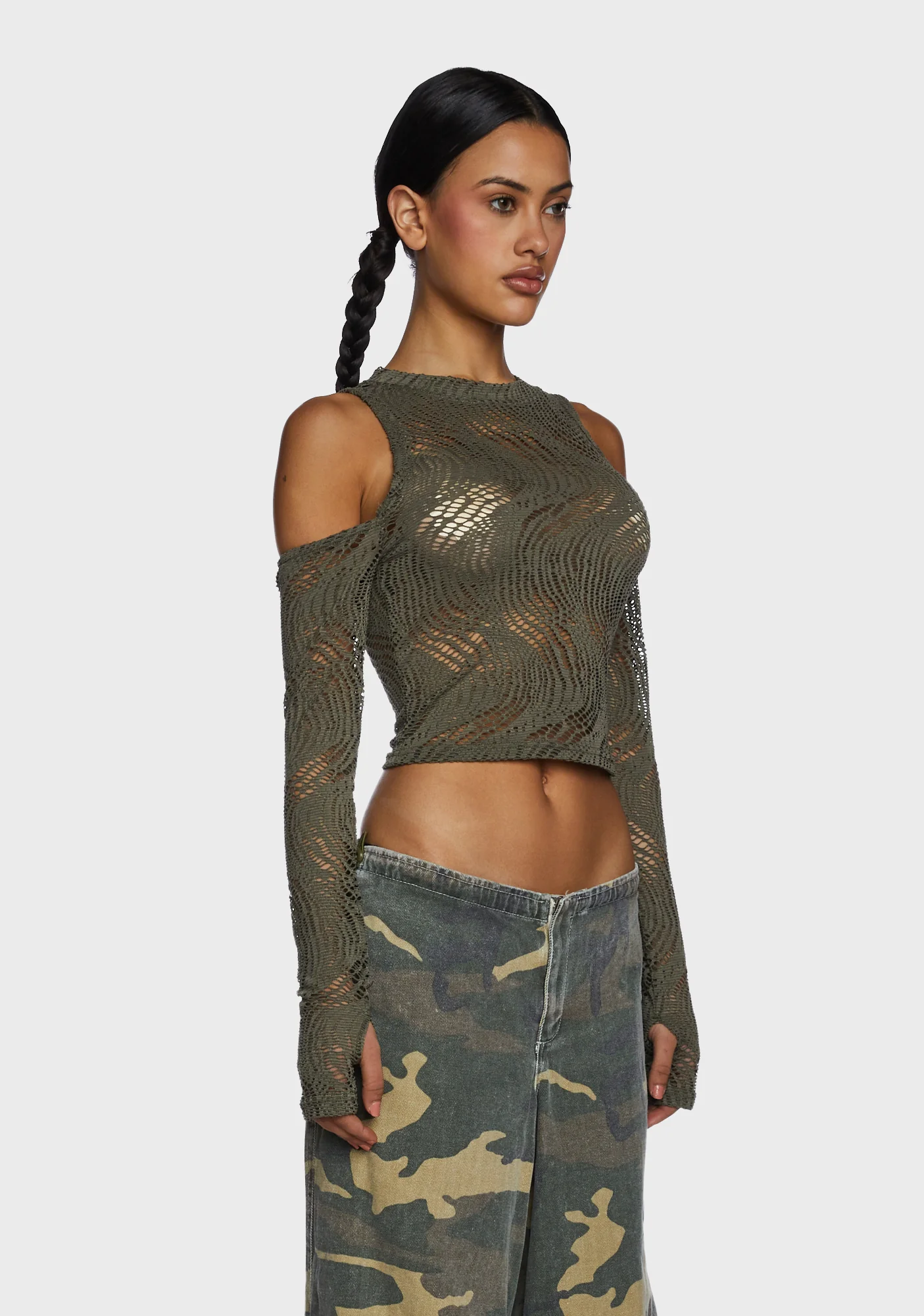 Warned You Crop Top - Green - Image 3