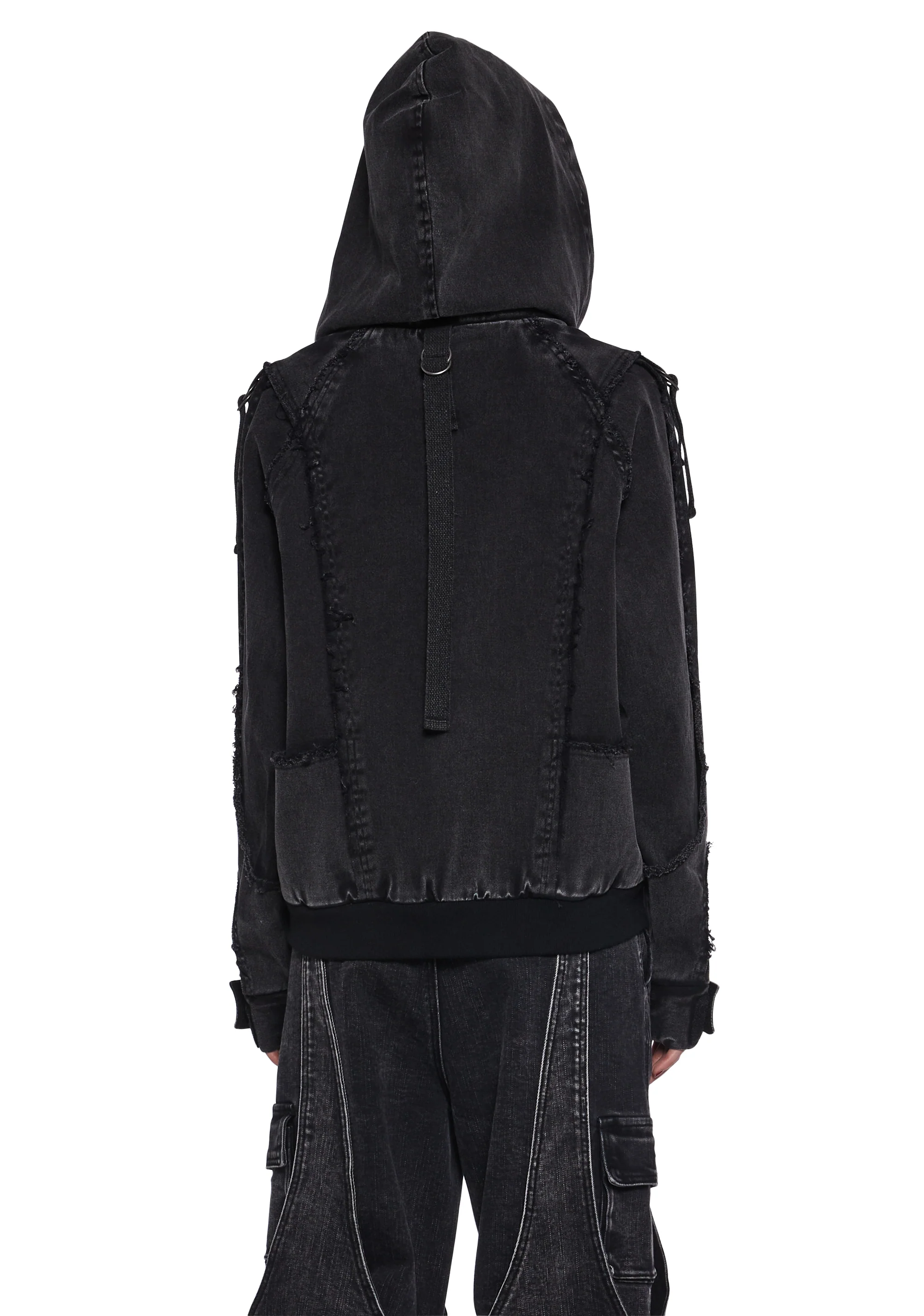 Warp Denim Bomber Jacket - Image 5