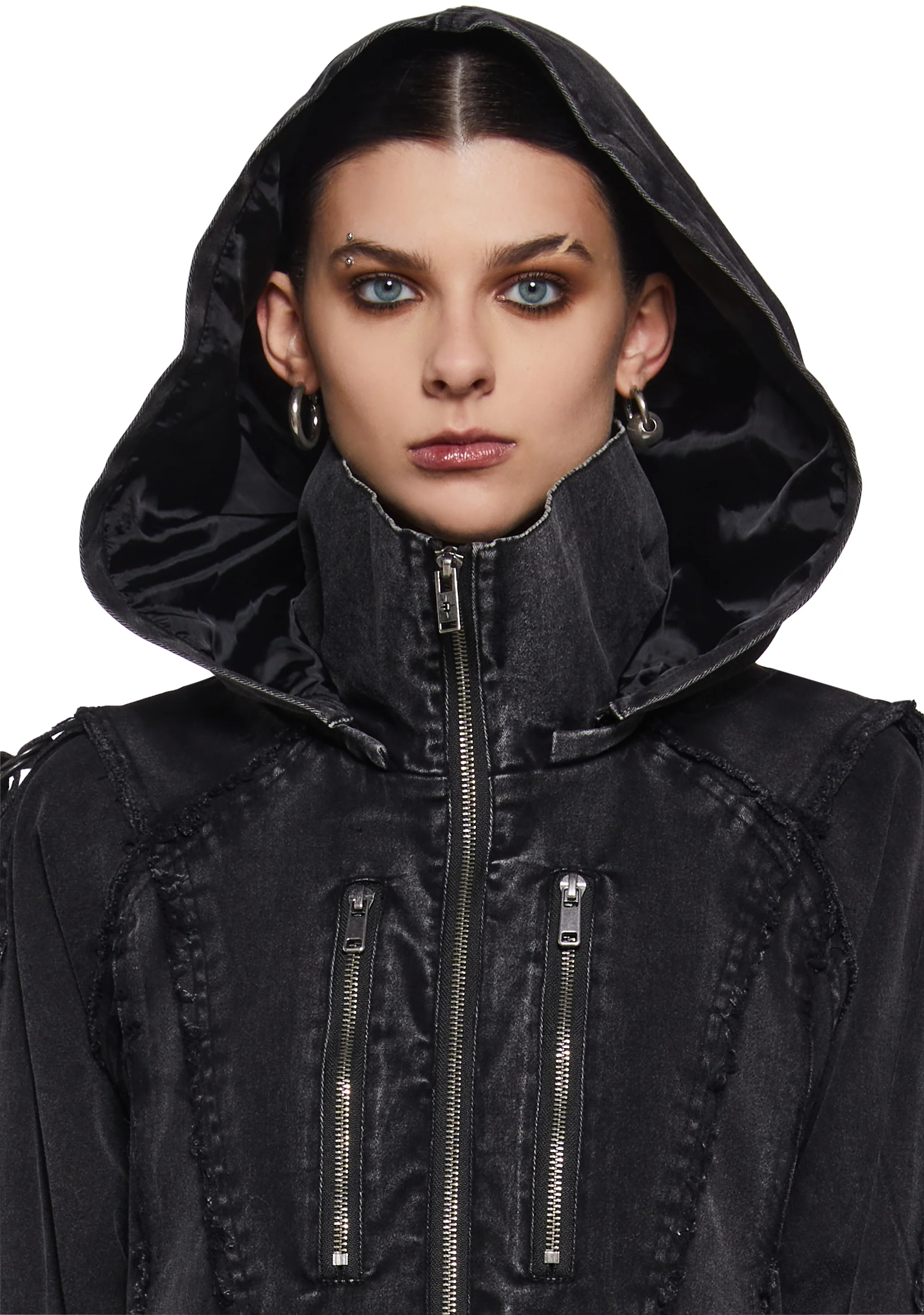 Warp Denim Bomber Jacket - Image 6