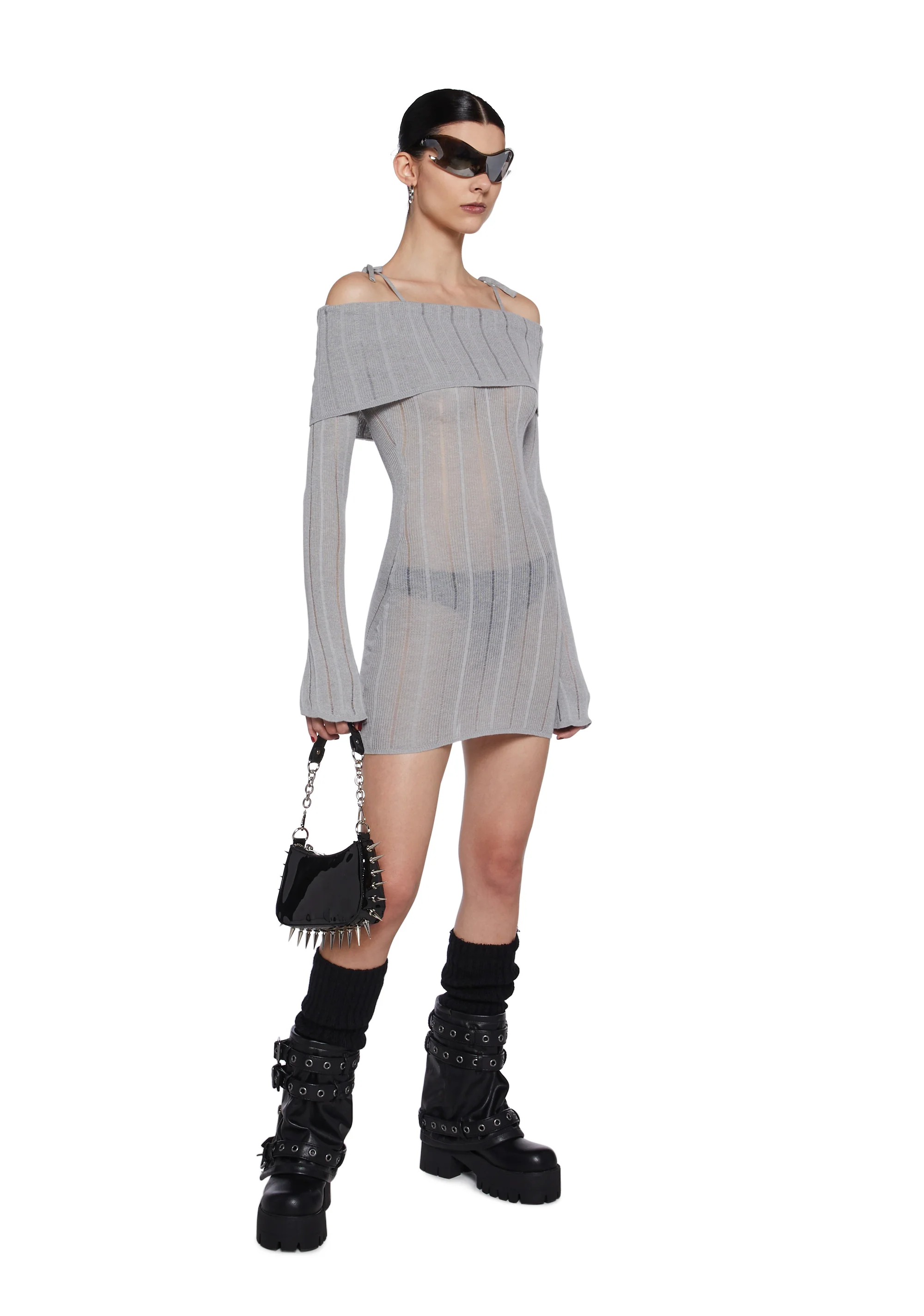 Warp Off The Shoulder Sweater Dress - Image 2