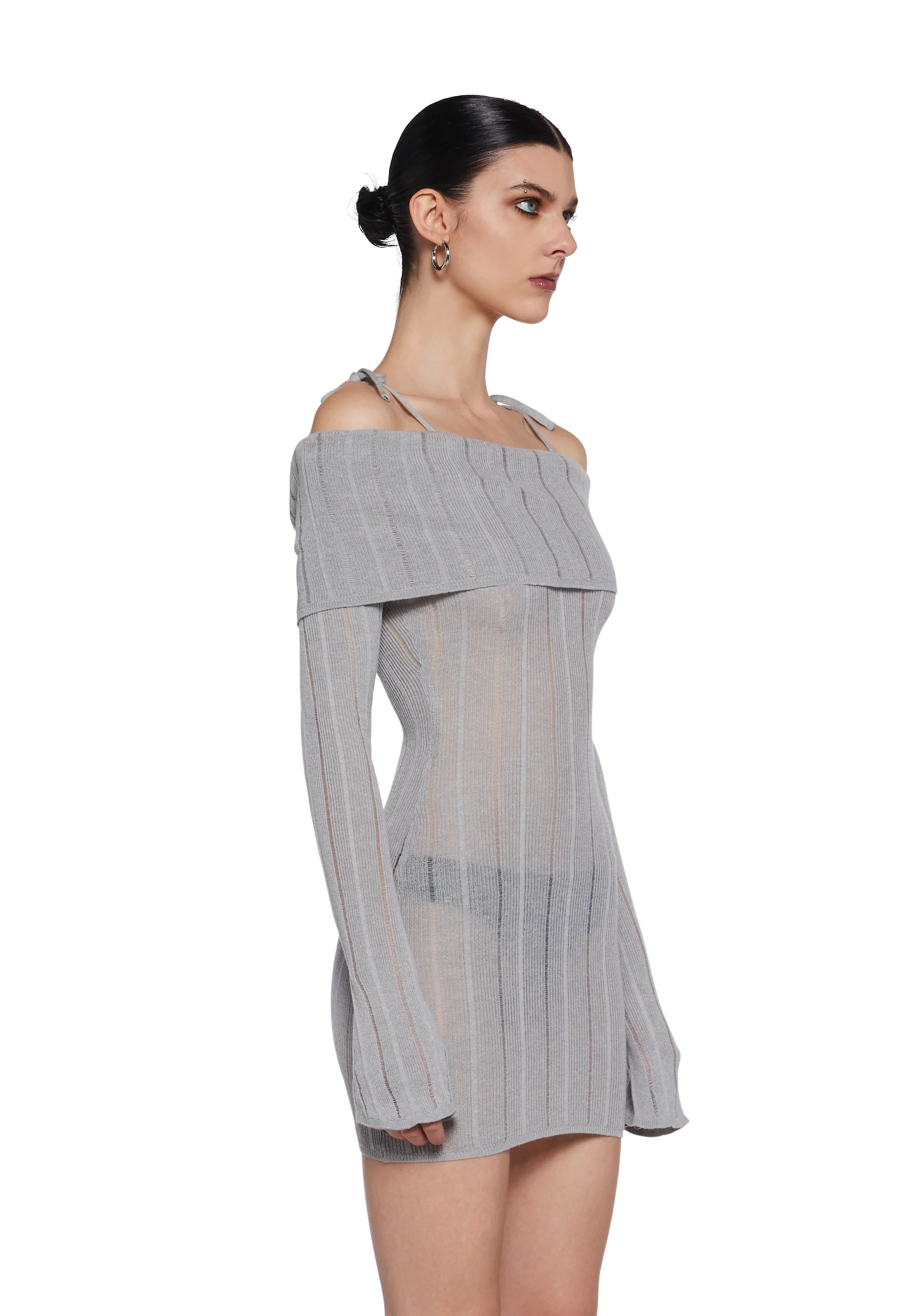 Warp Off The Shoulder Sweater Dress - Image 3