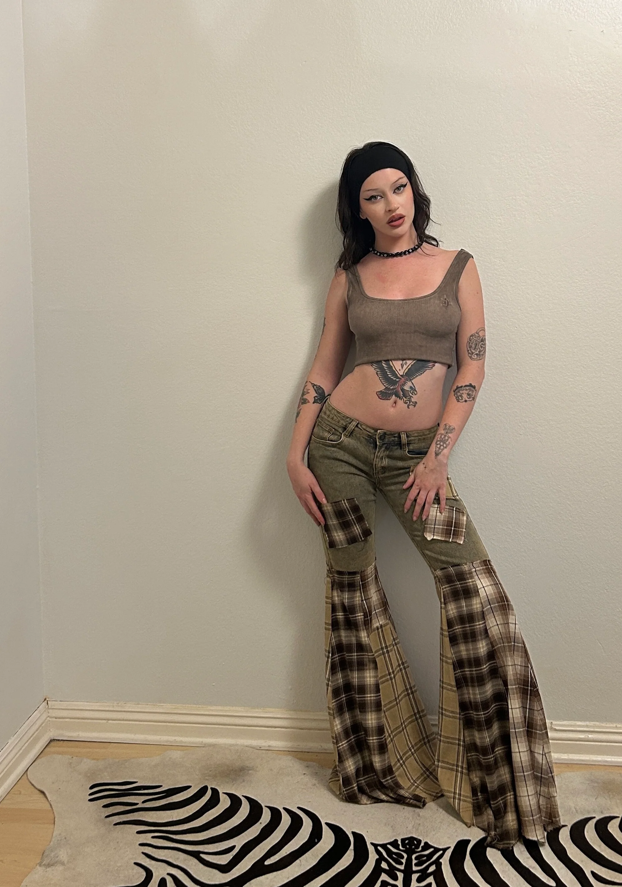 Warp Patchwork Flare Pants - Image 6