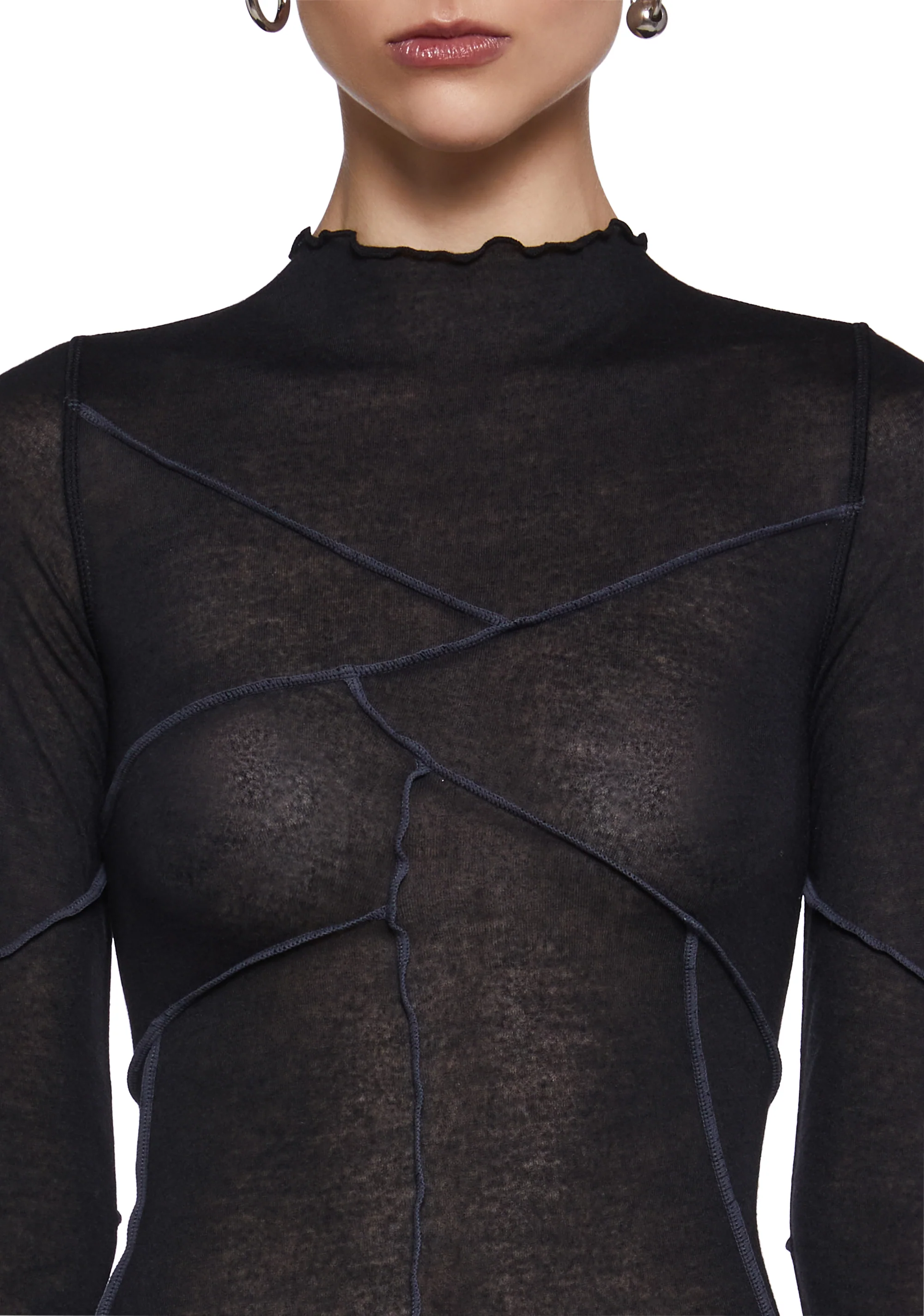 Warp Seamed Asymmetrical Mini Dress - Image 5