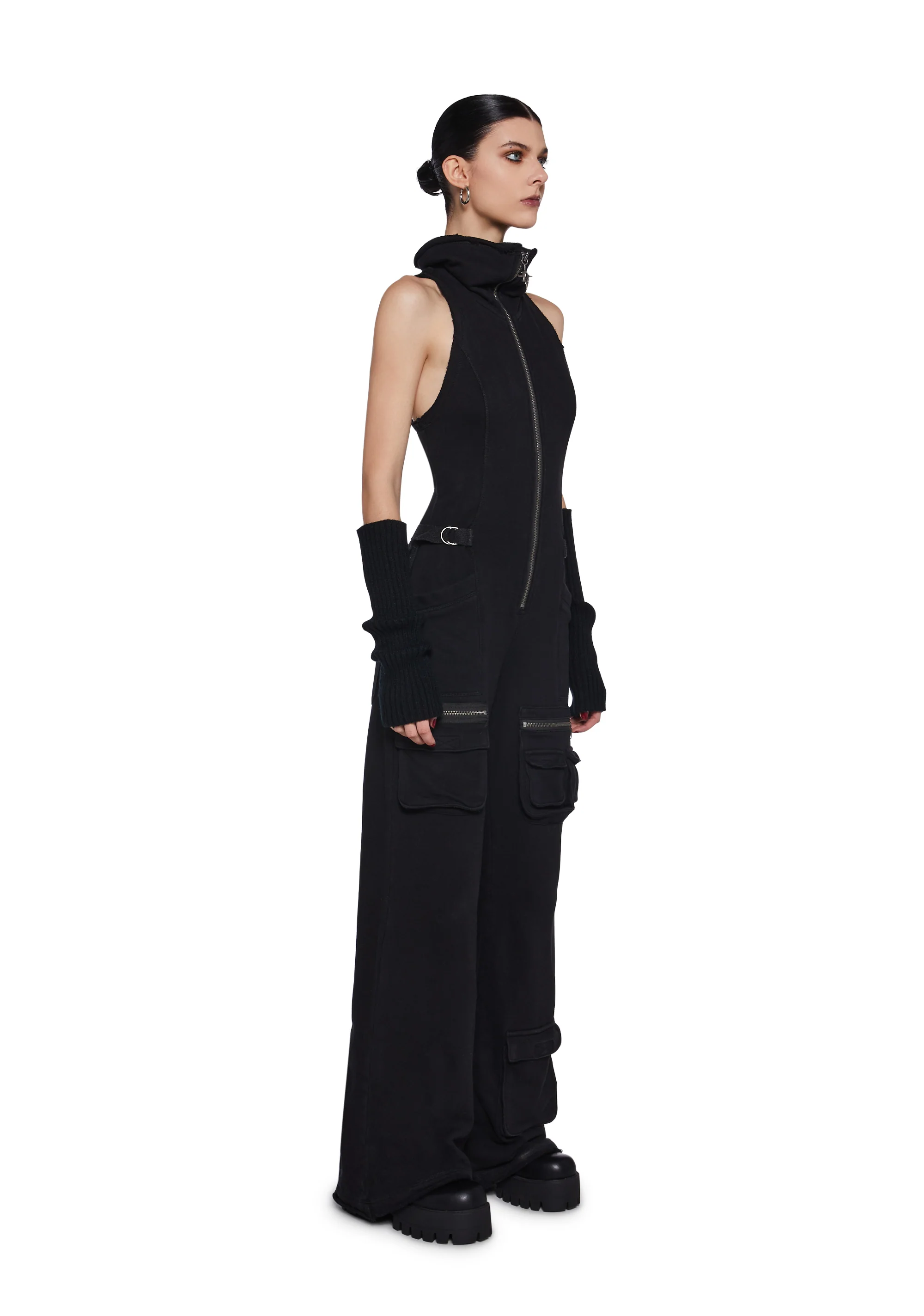 Warp Sleeveless Cargo Jumpsuit - Image 3