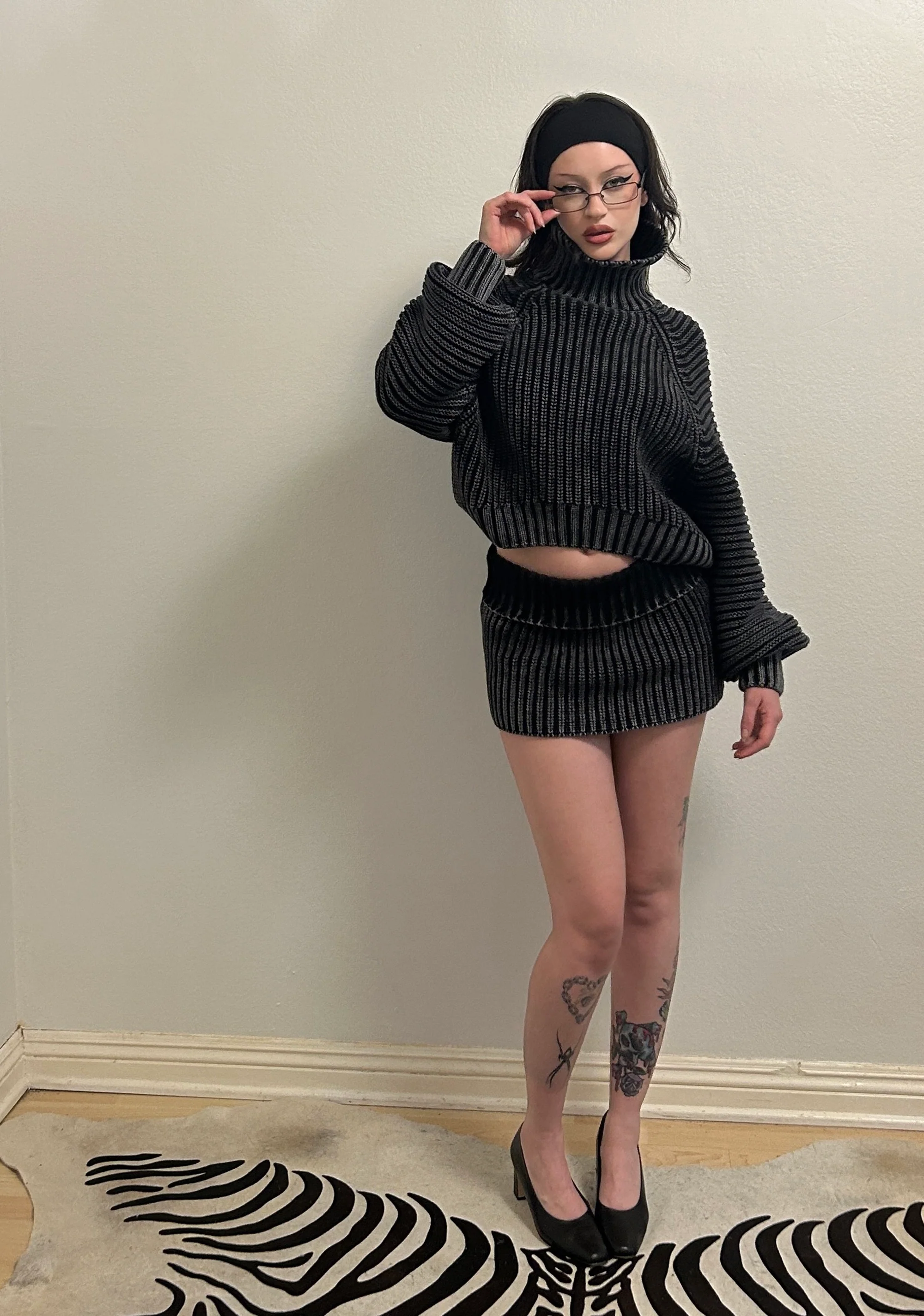 Warp Washed Sweater Skirt - Image 6