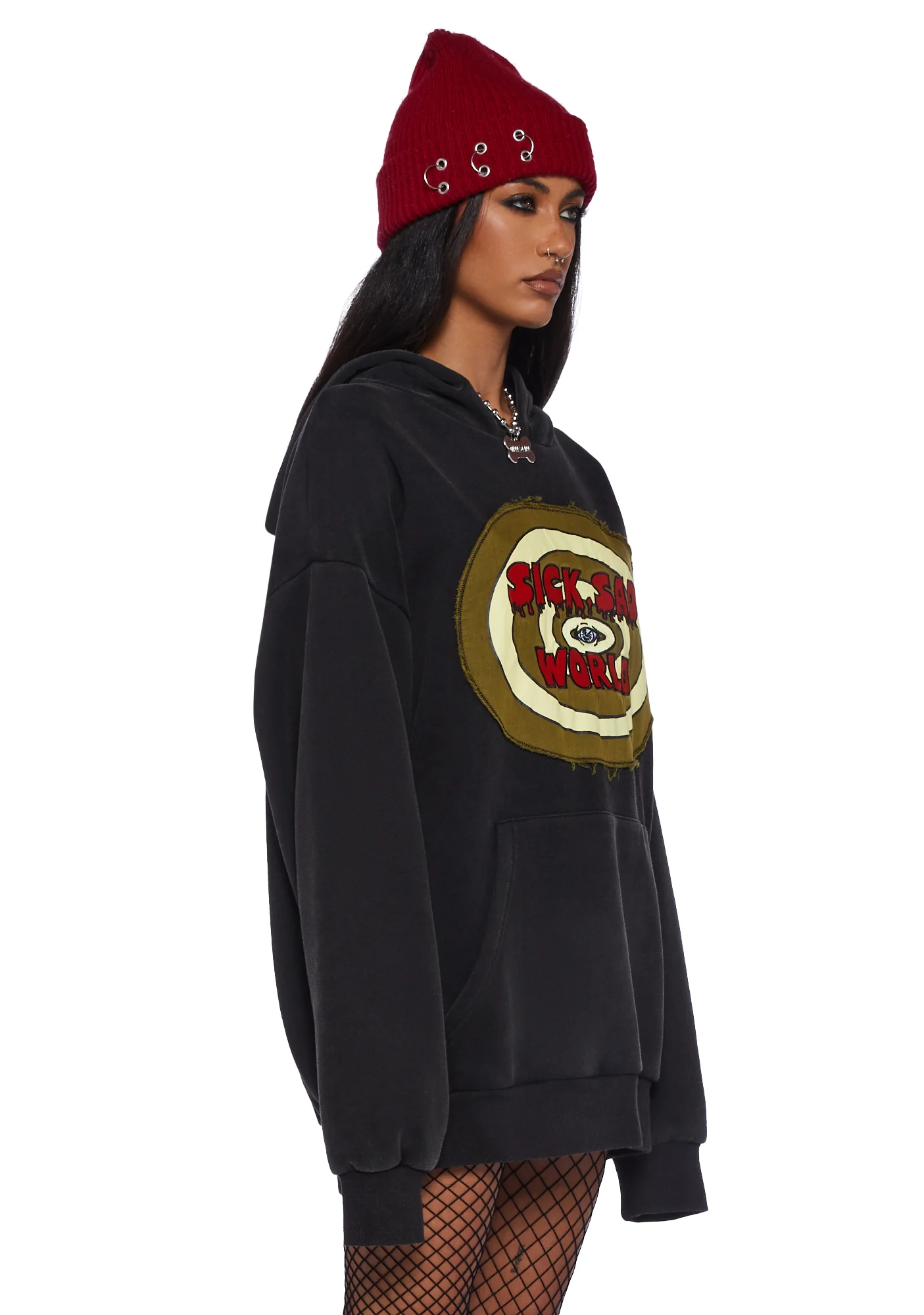 Warped Television Oversized Hoodie - Image 3