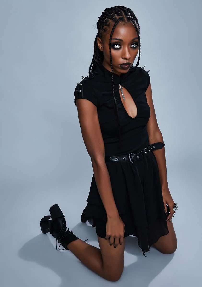 Warrior Spirit Spiked Mini Dress - Image 2