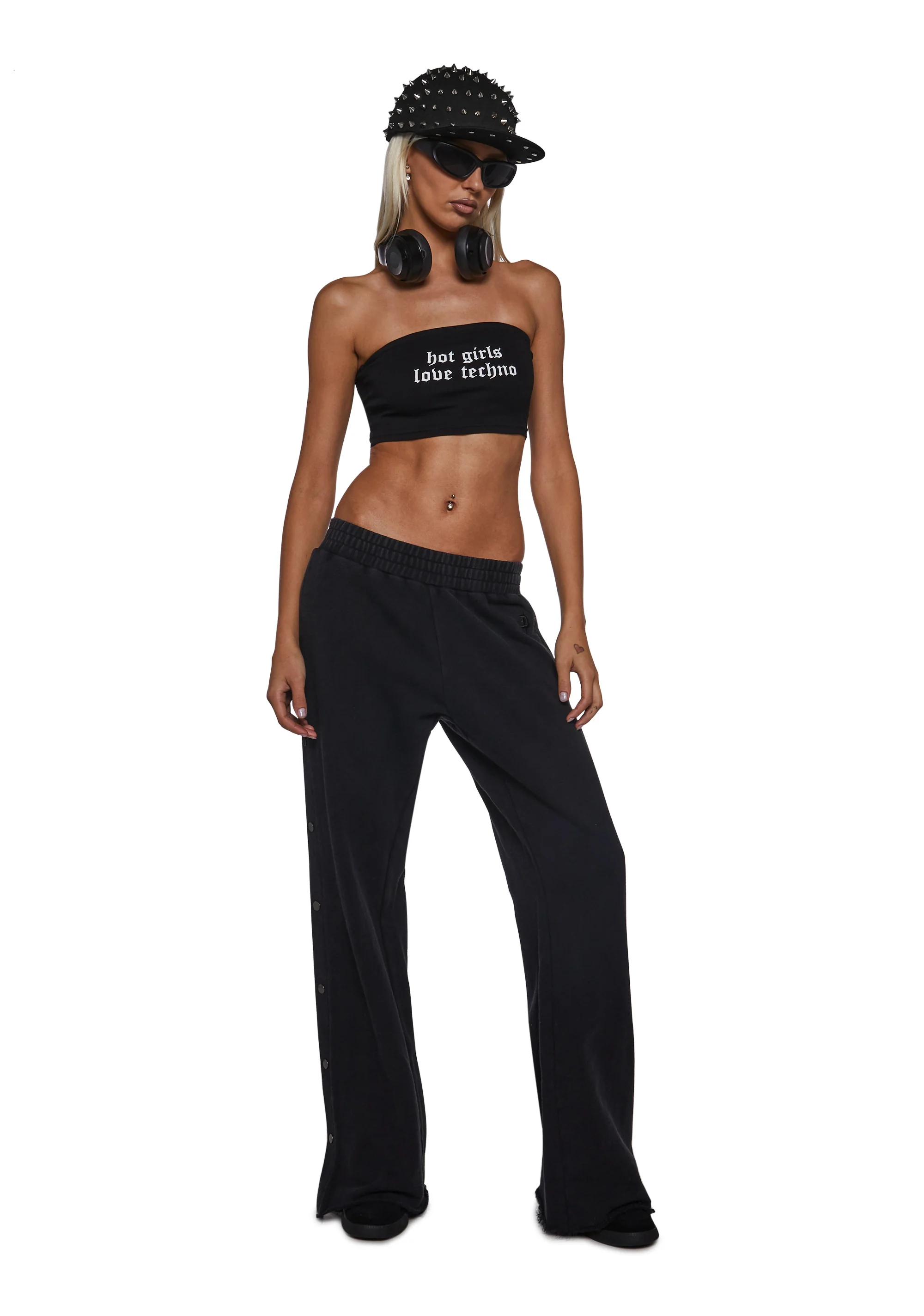 Ego Washed Boyfriend Sweatpants - Black - Image 2