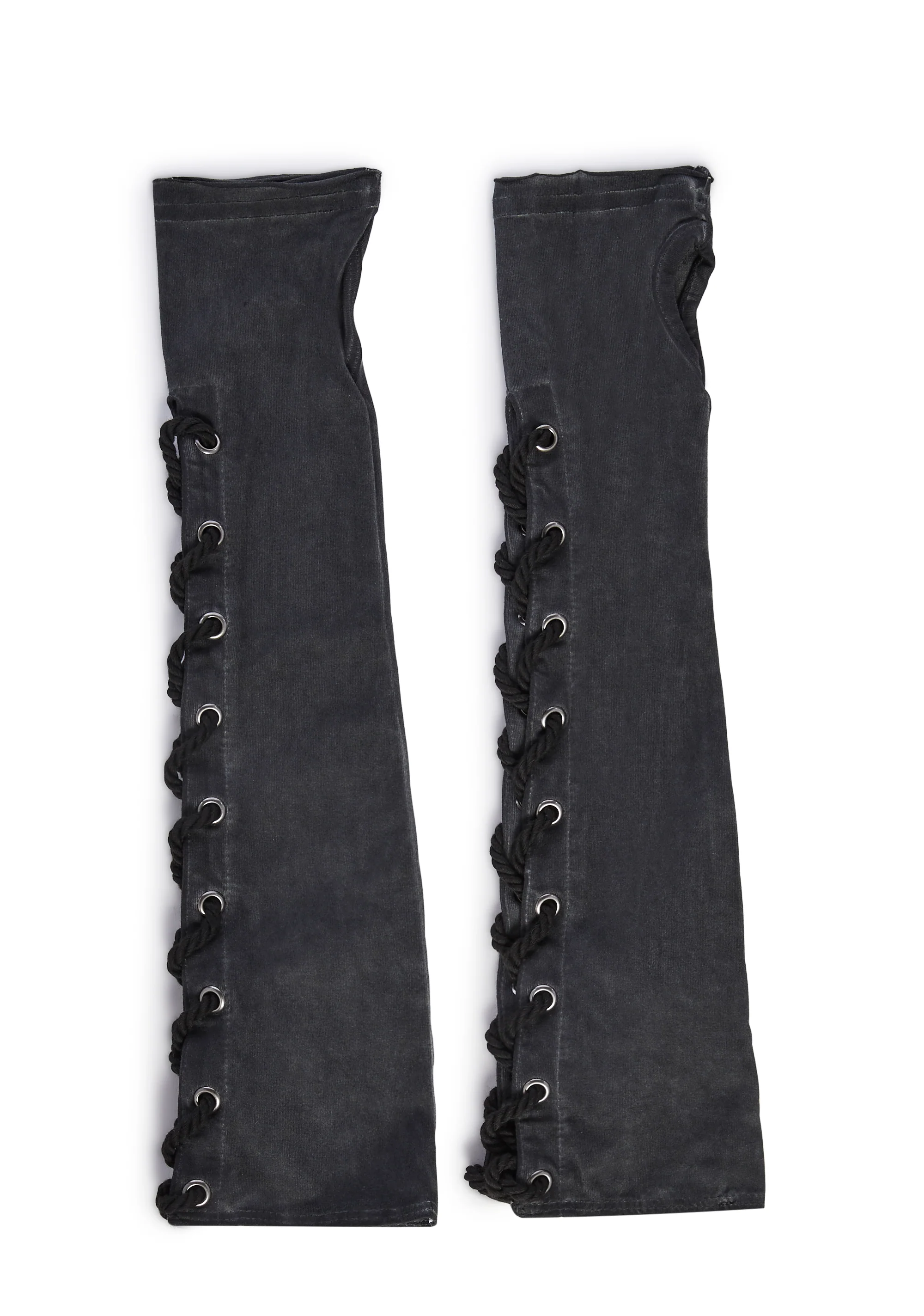Washed Lace-Up Gloves - Image 2