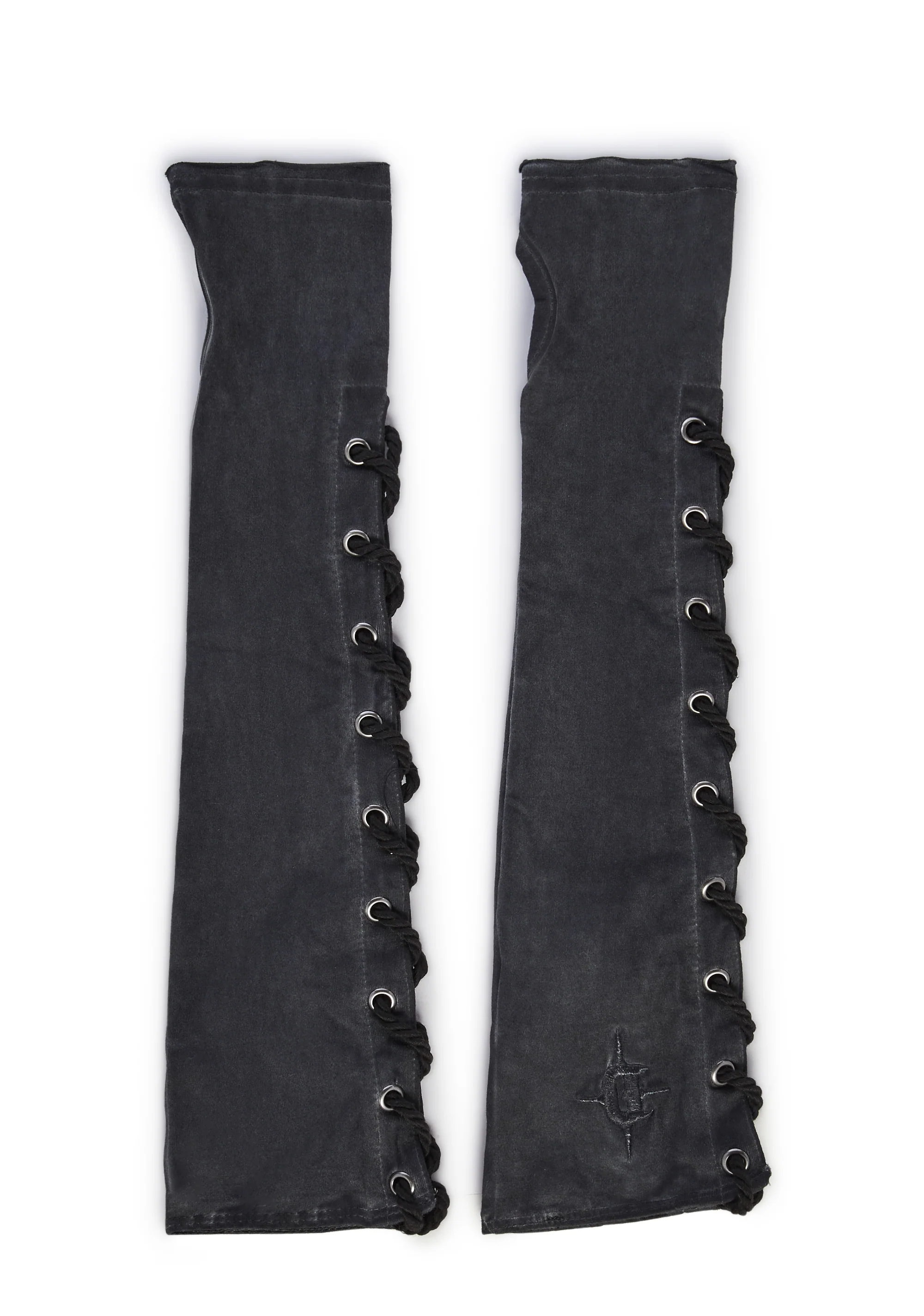 Washed Lace-Up Gloves - Image 3