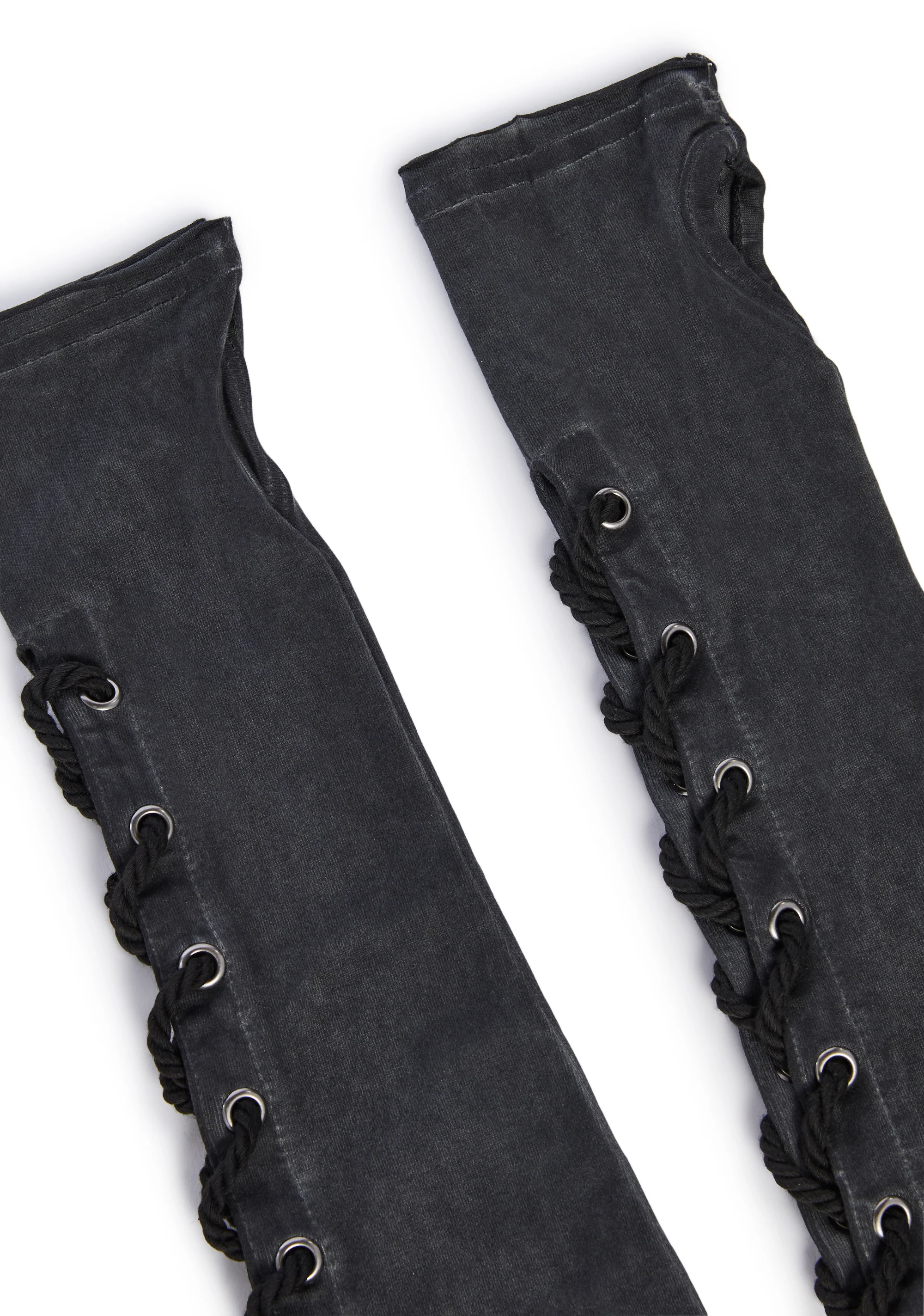 Washed Lace-Up Gloves - Image 9
