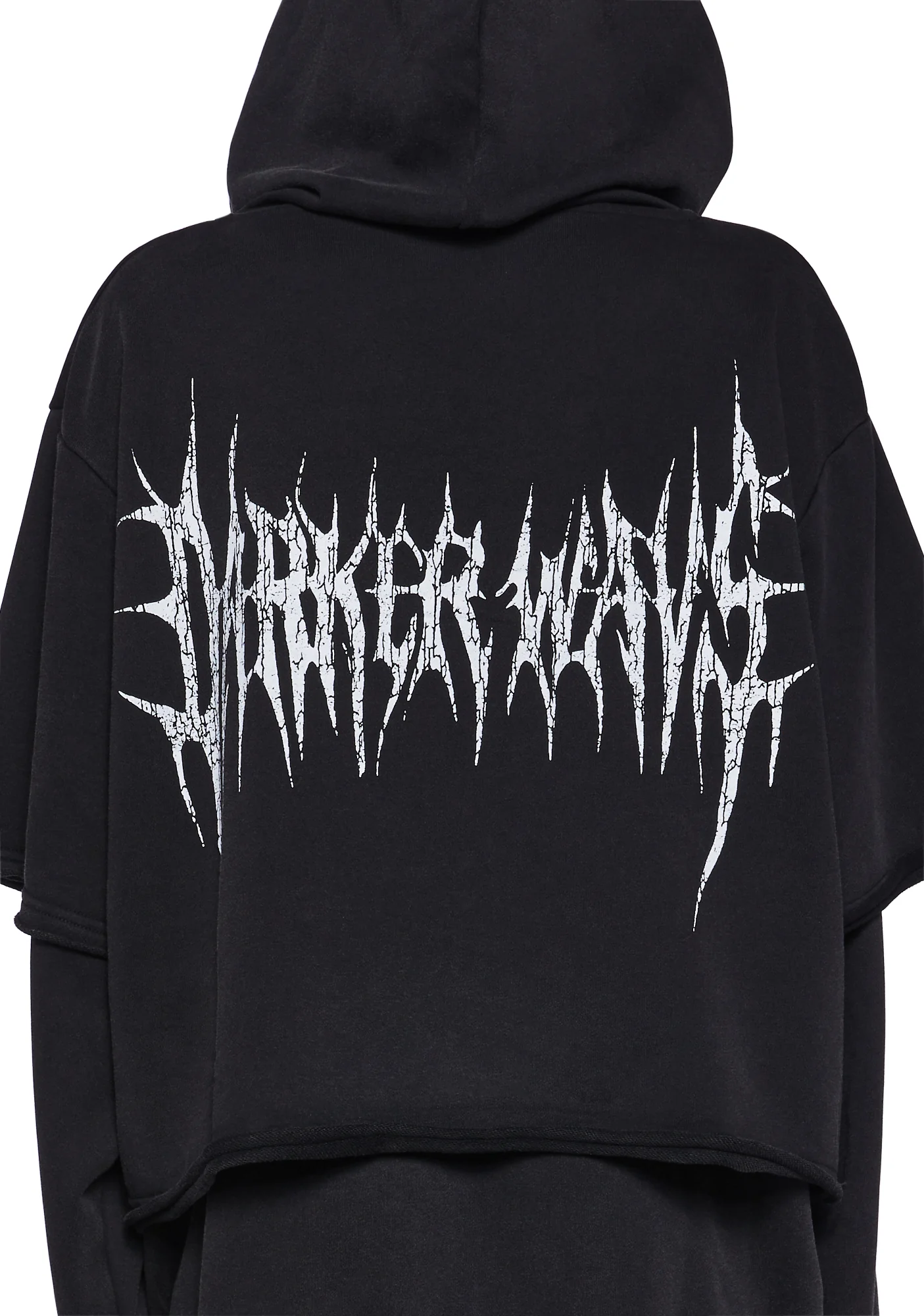 Crossfade Washed Zip-Up Hoodie - Black - Image 5
