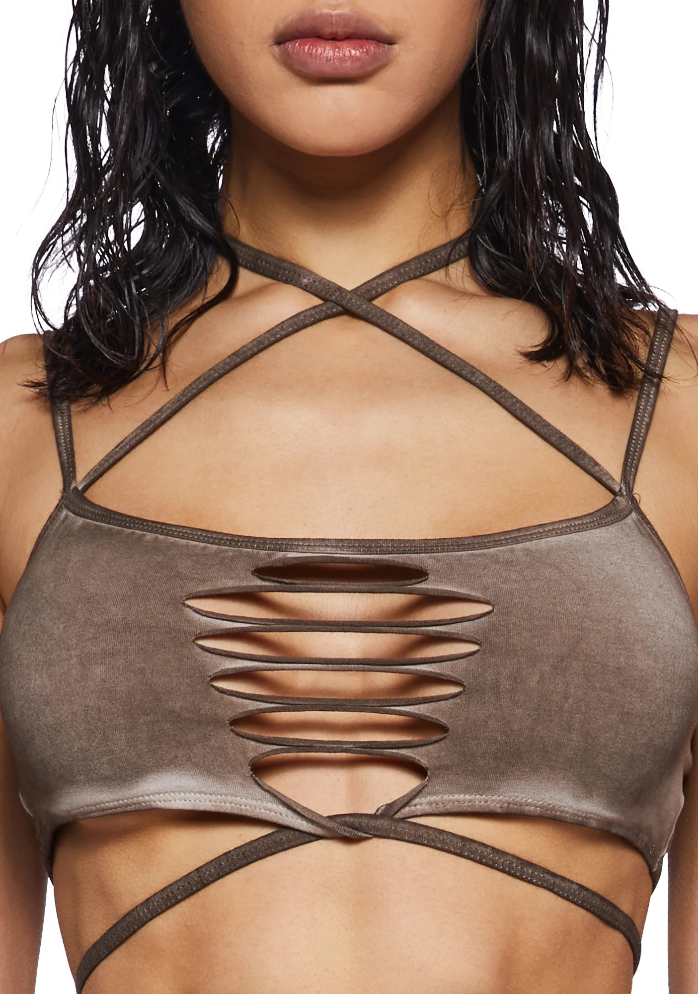 Crossfade Washed Shredded Bralette - Image 5