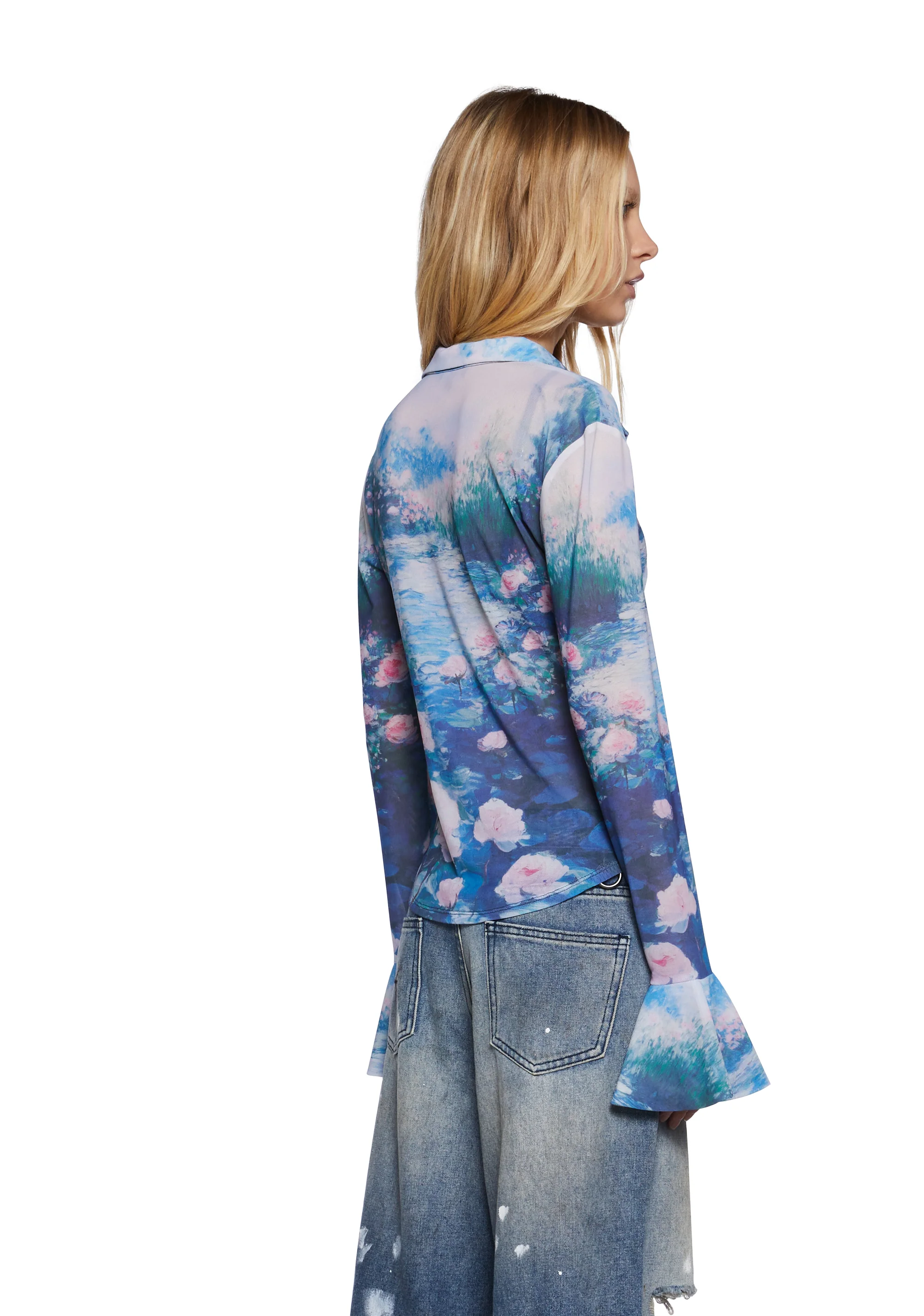 Watercolor Dreams Button Up Top - Image 4