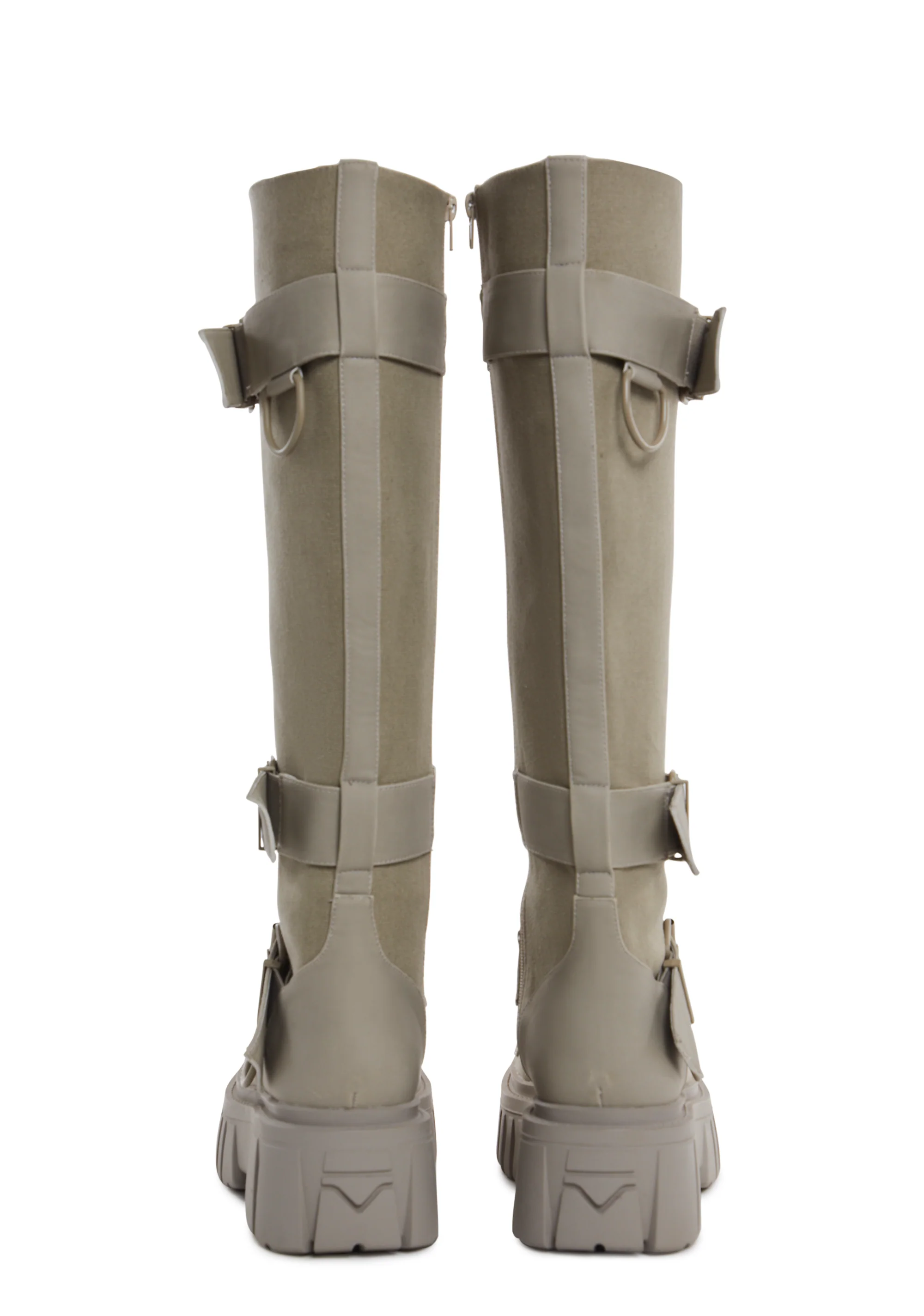 Low Traitor Knee High Boots - Light Gray - Image 4