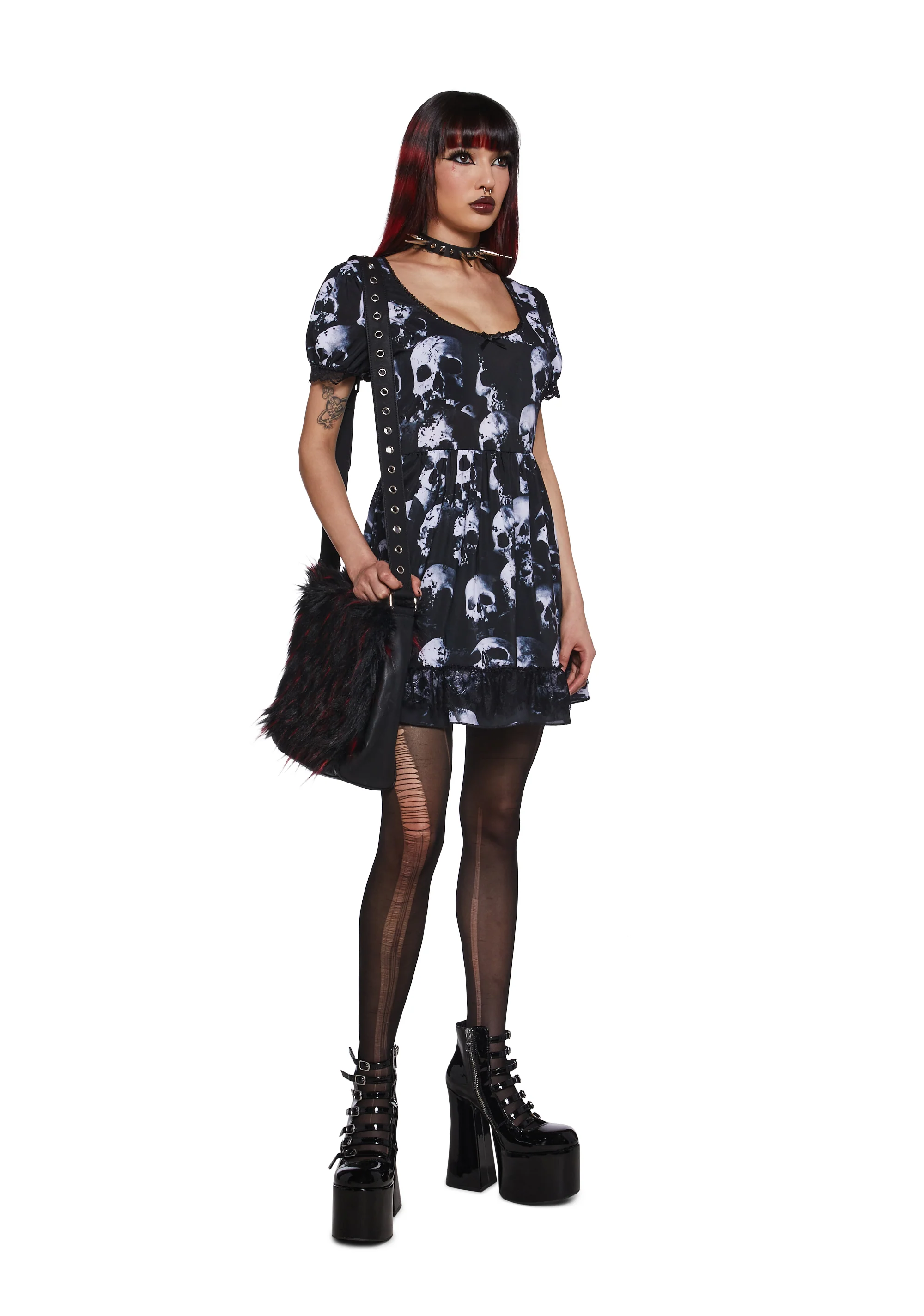 Wayward Skulls Babydoll Dress - Image 2