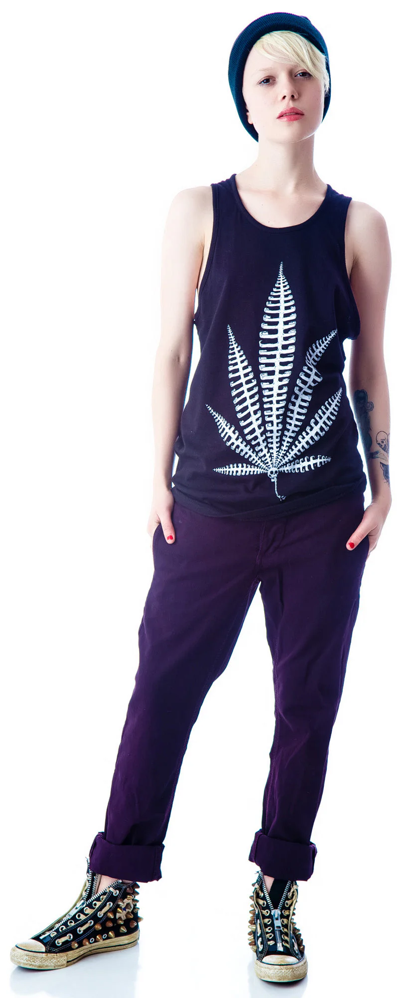 Weed Bone Tank Top - White - Image 2