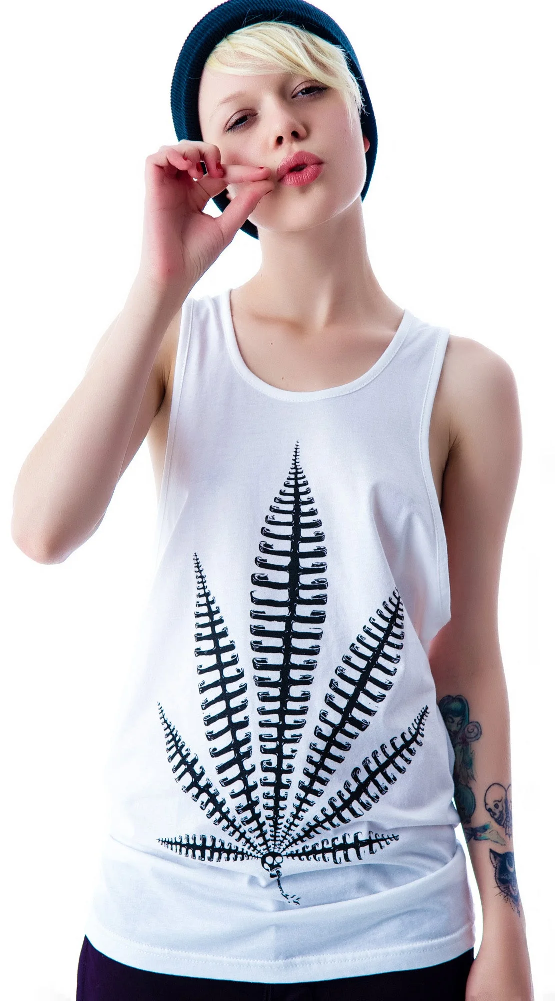 Weed Bone Tank Top - White - Image 8