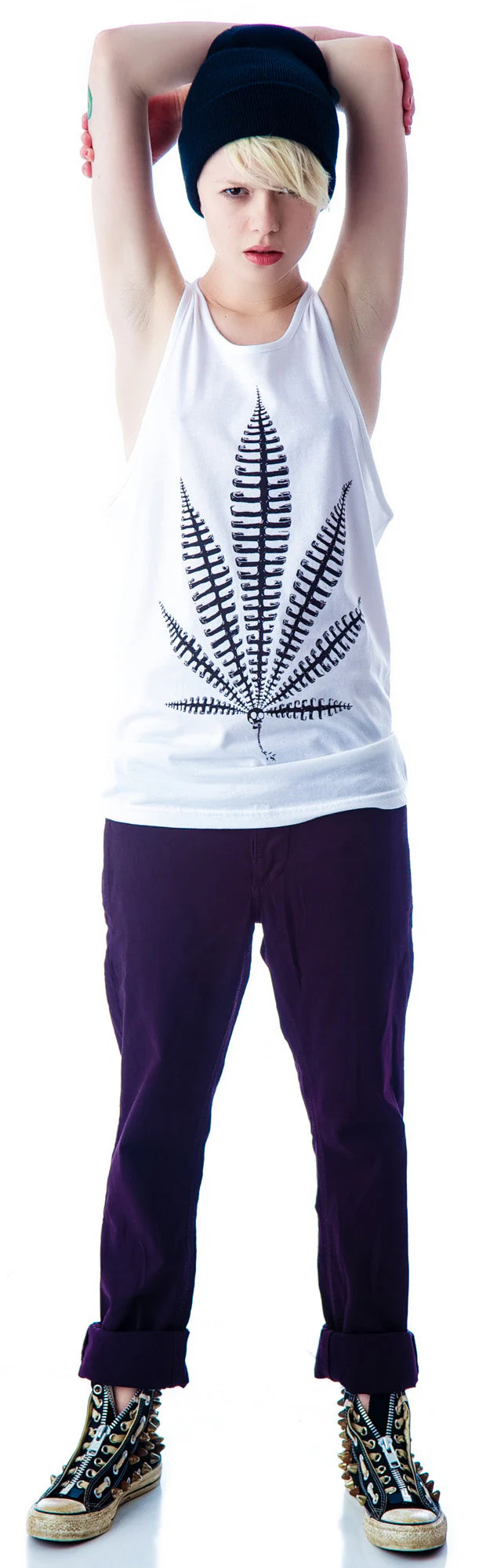 Weed Bone Tank Top - White - Image 9