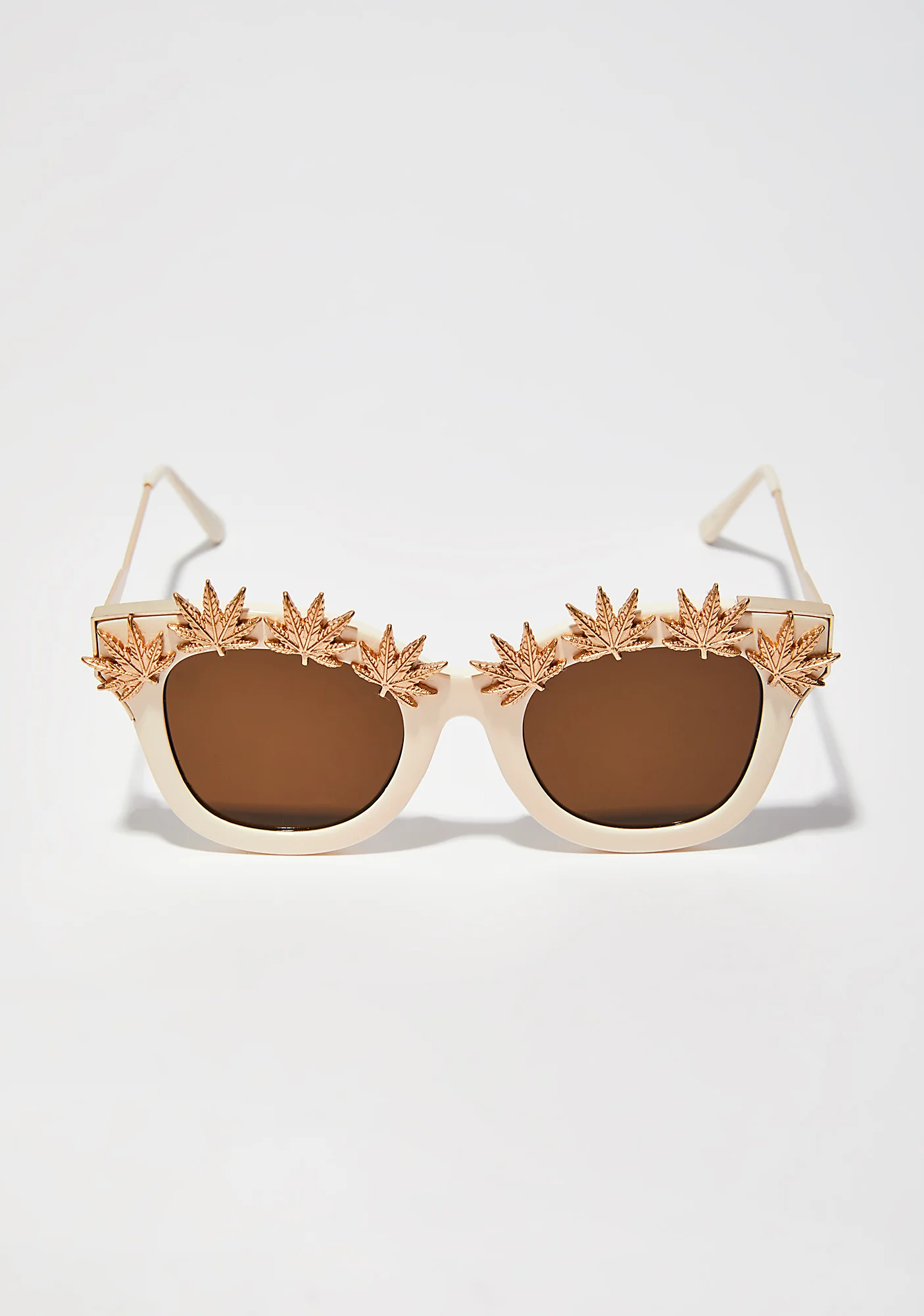 Weed Leaf Embellished Sunglasses - Image 2
