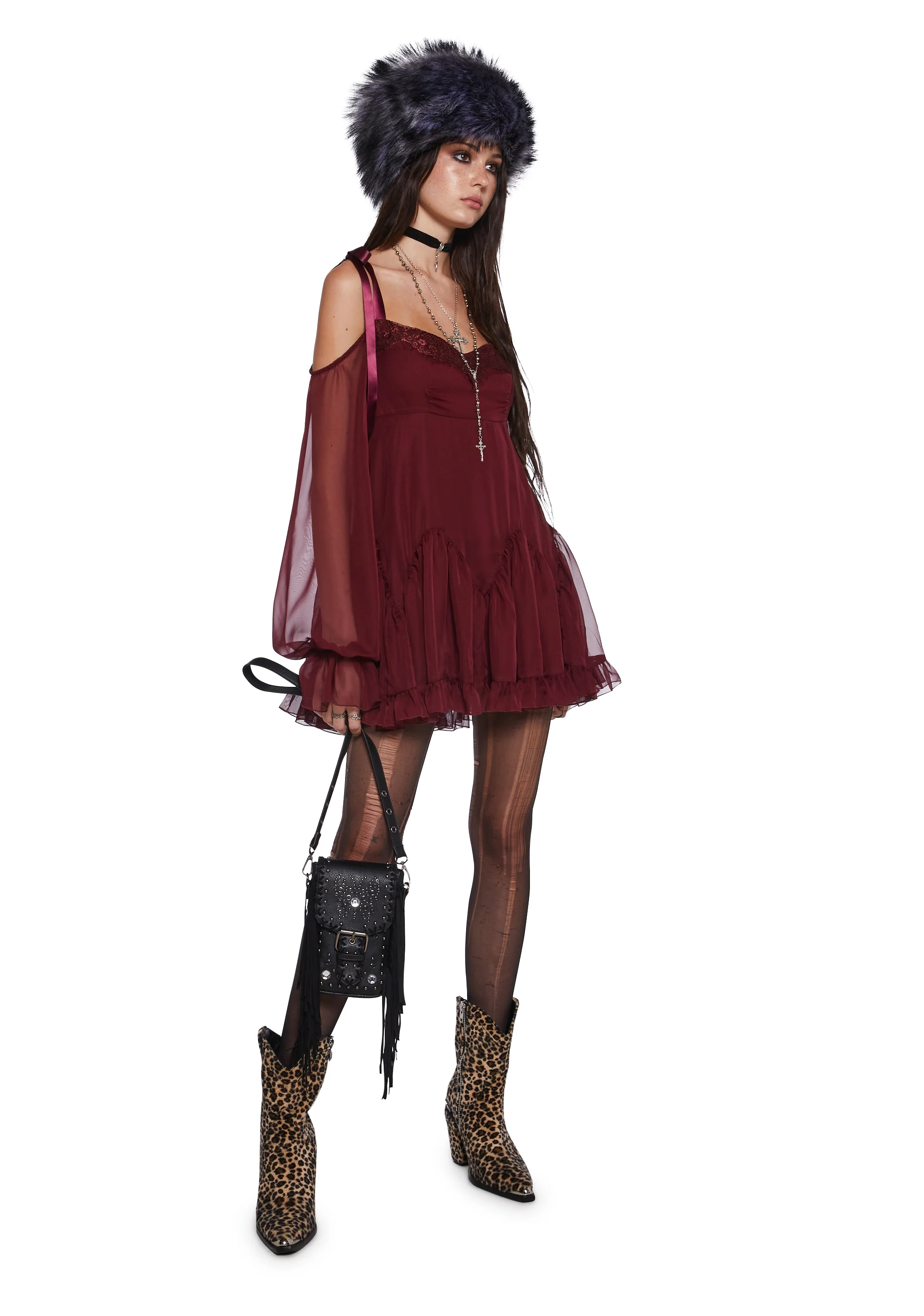 Whirlwind Radiance Mini Dress - Red - Image 3