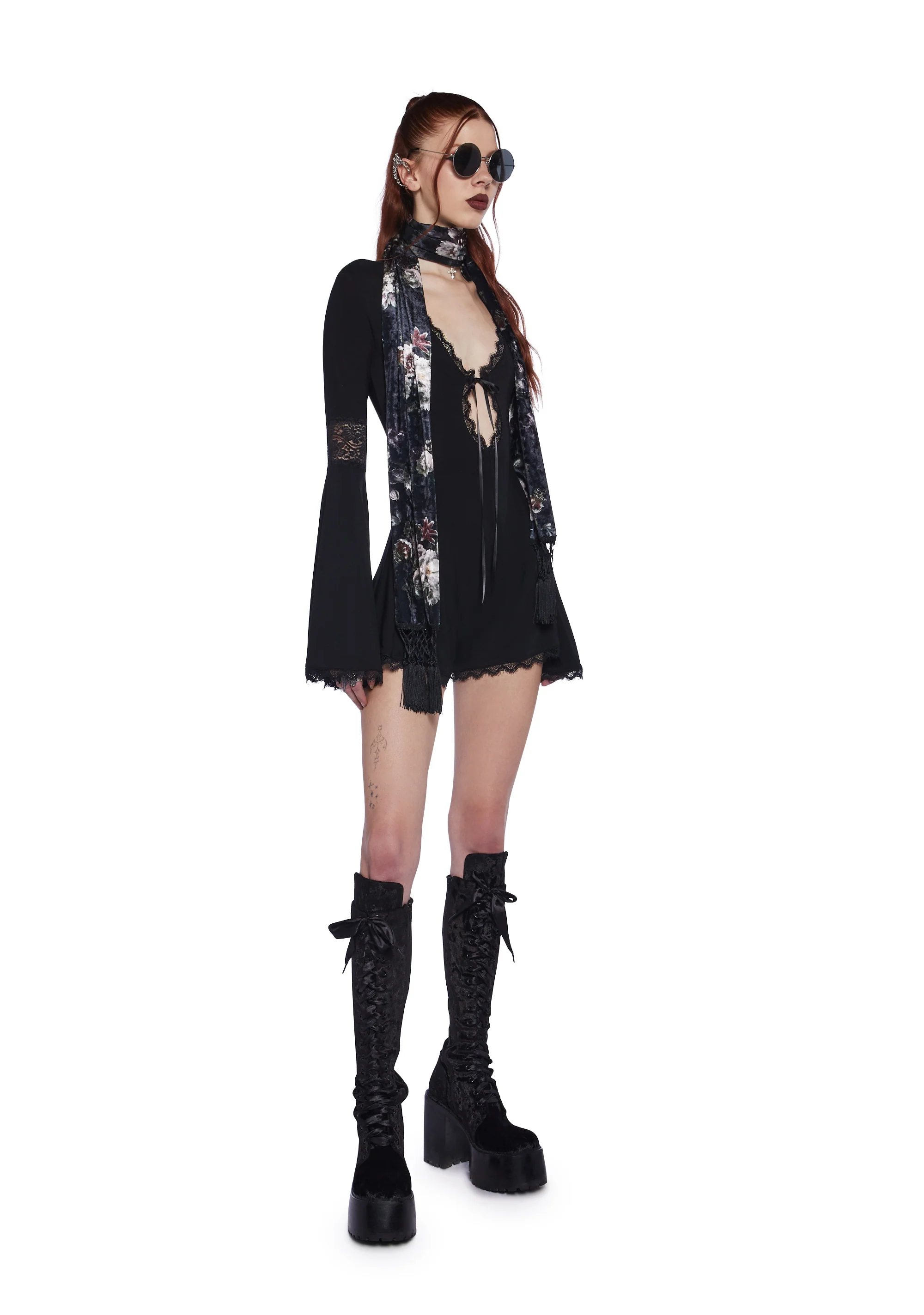 Whispering Wind Romper - Black - Image 6