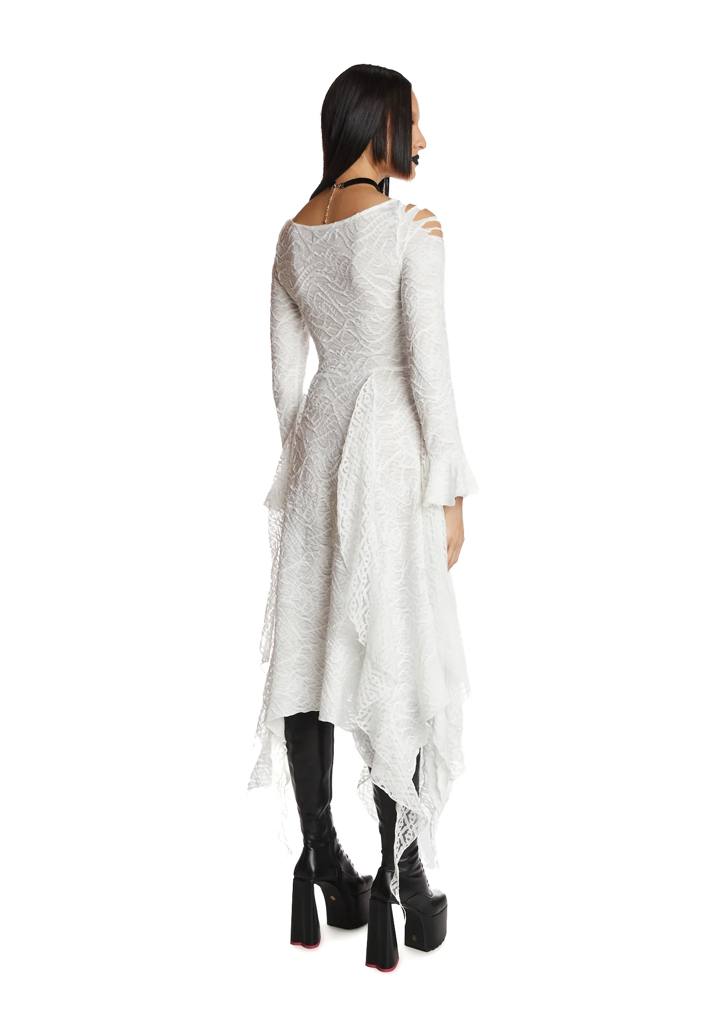White Ghost Cutout Details Maxi Dress - Image 5