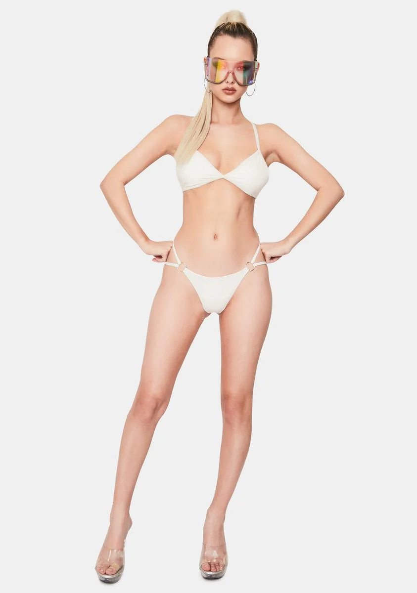 White Kailyn String Bikini Bottoms - Image 3