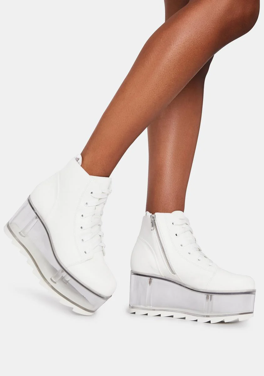 White Qloud Slayr Platform Boots - Image 3