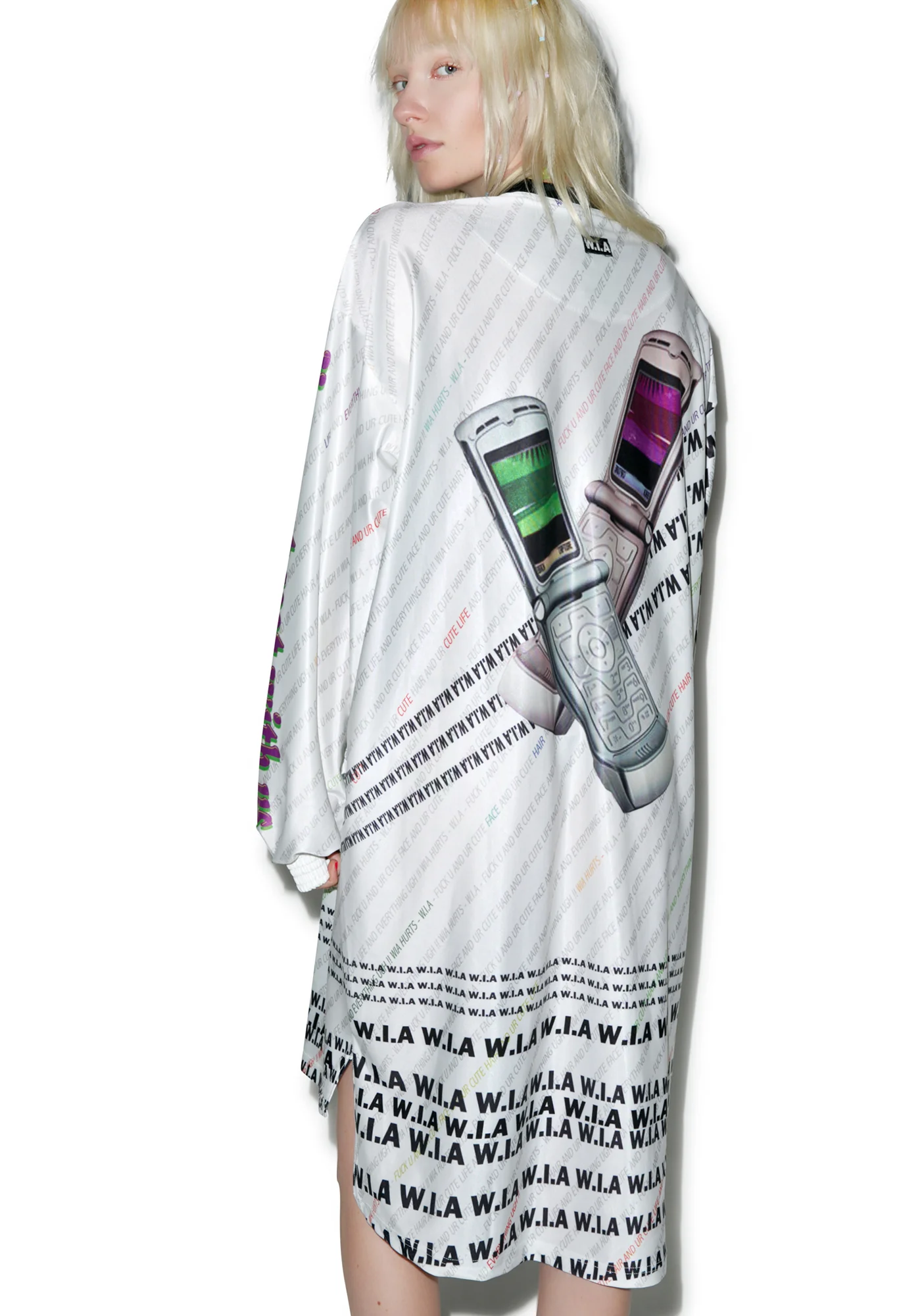White W.I.A Extra Long T-Shirt - Image 2