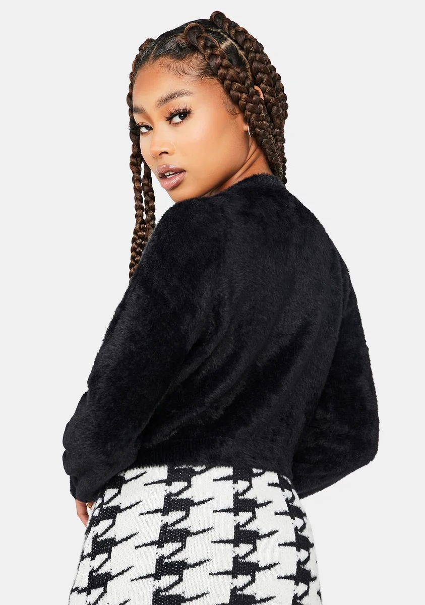 Wicked Class Act Cardigan And Houndstooth Skirt Set - Image 4